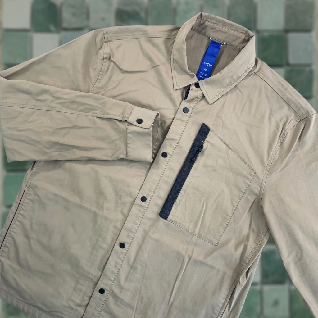 Vintage Kit & Ace Snap Up Shacket Jacket Men M Beige Travel Zip Pockets Shirt? Size US M / EU 48-50 / 2 - 1 Thumbnail