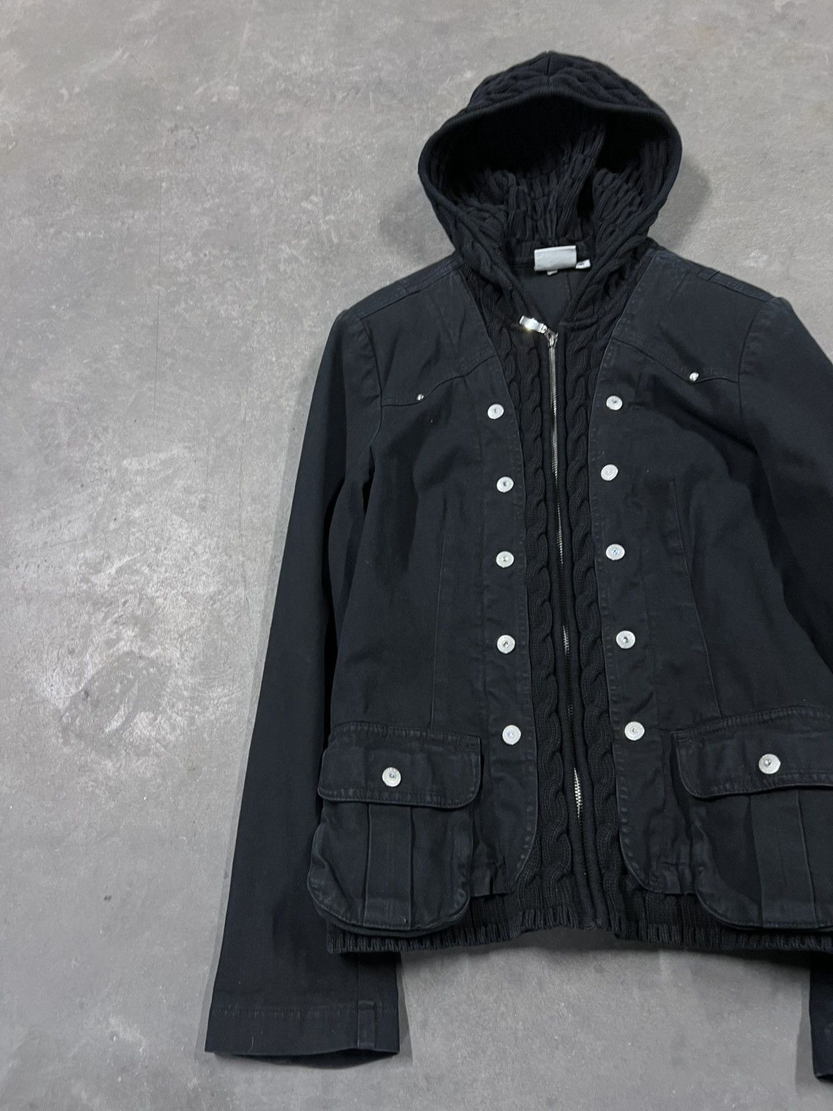 Hedi Slimane Indie Sleaze Napoleon Hooded Avant Garde Jacket Size L / US 10 / IT 46 - 2 Thumbnail