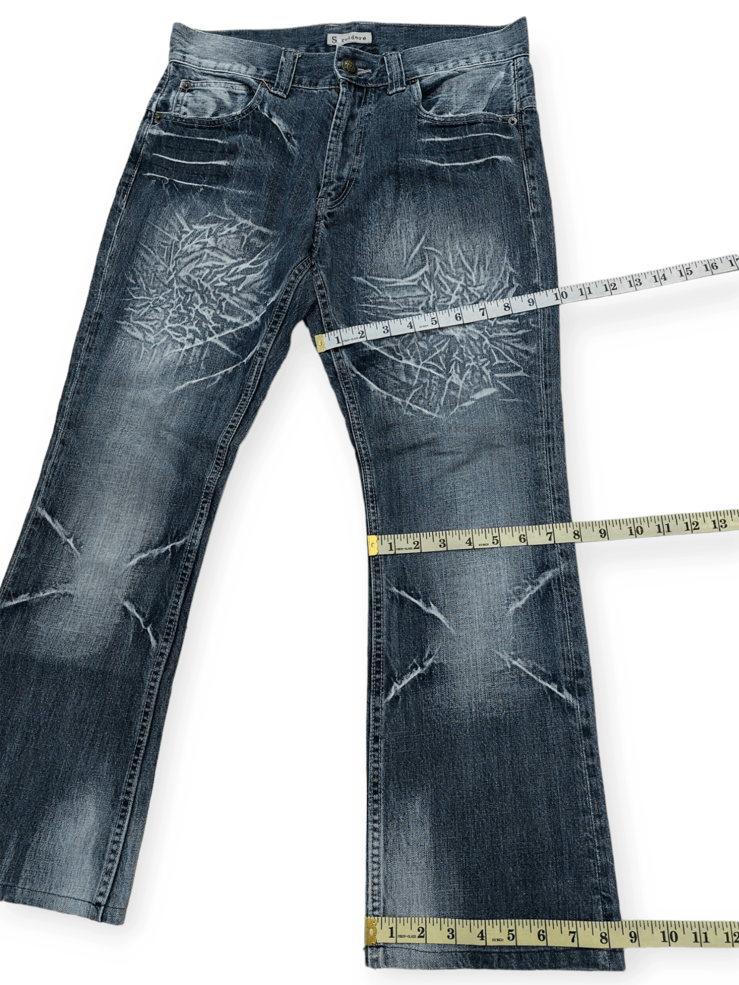Other 🔥SORRIDERE🔥 Punk Style Flare Bootcut Denim Jeans Size US 31 - 15 Thumbnail