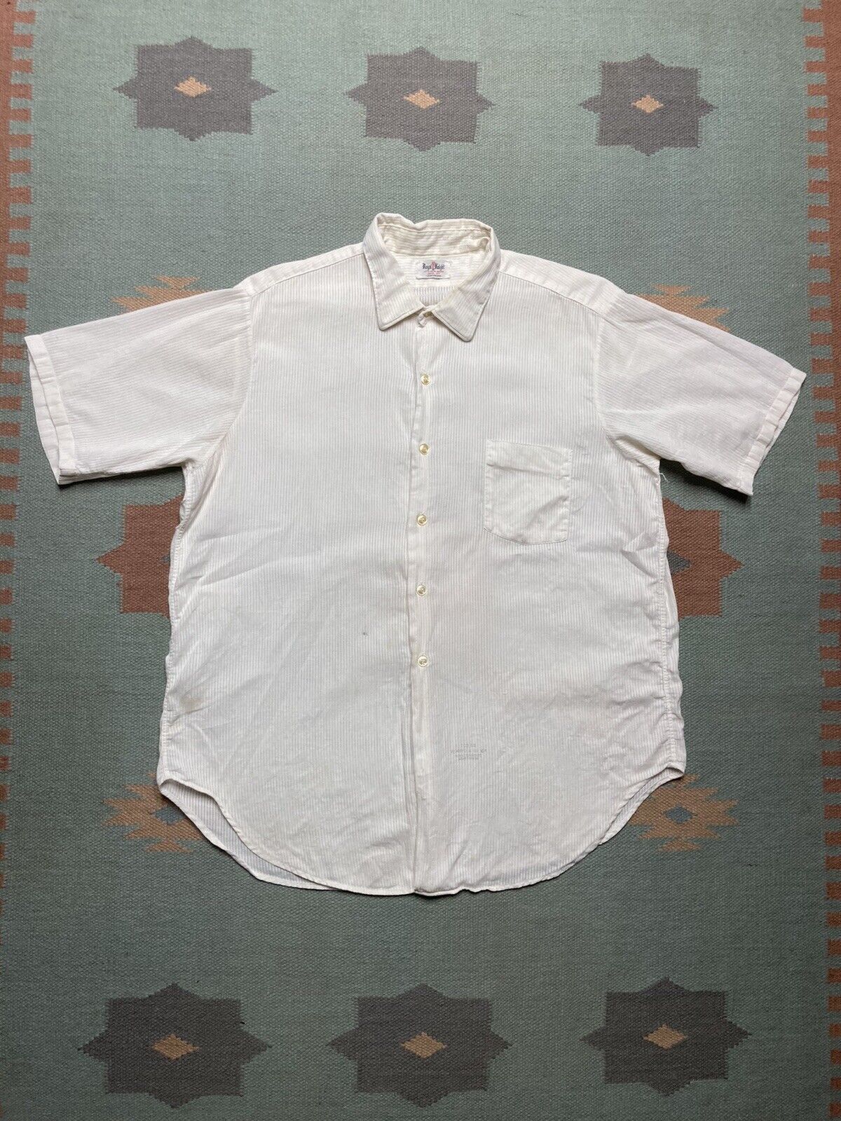 Vintage 50s button shirt royal knight sanforized cotton textured L Size US L / EU 52-54 / 3 - 1 Thumbnail