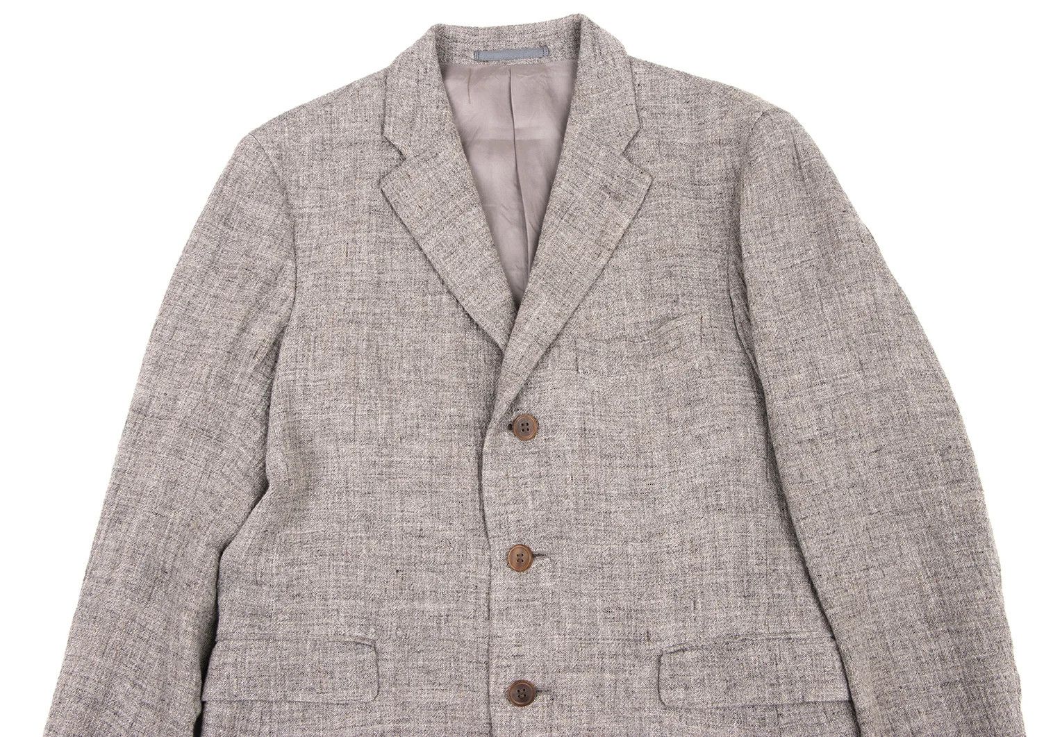 Issey Miyake Linen 3B Jacket in Gray with Some Discoloration Size US S / EU 44-46 / 1 - 2 Thumbnail