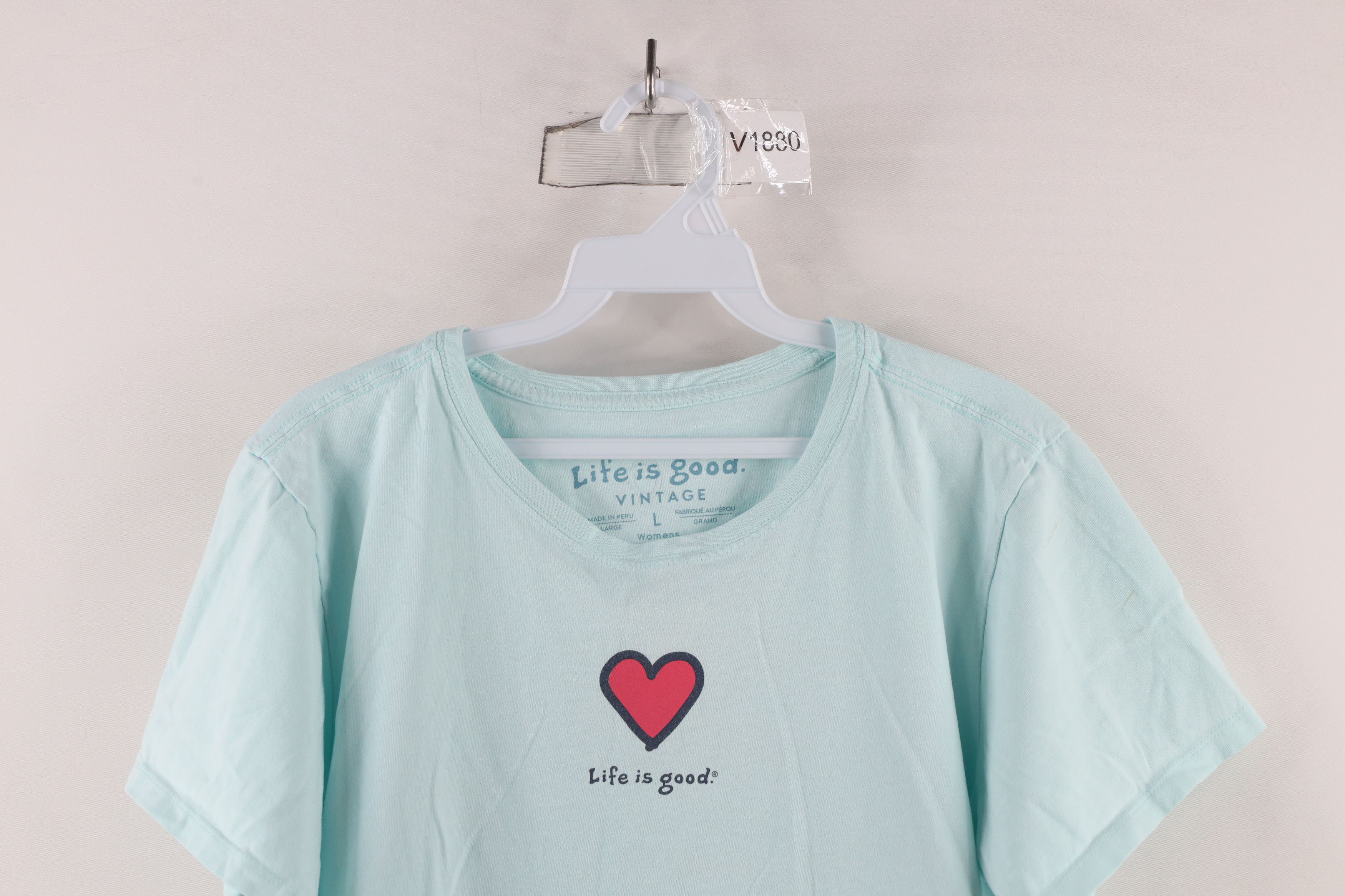 Life is Good × Vintage Life Is Good Vintage Heart Short Sleeve T-Shirt Cotton Size L / US 10 / IT 46 - 2 Thumbnail