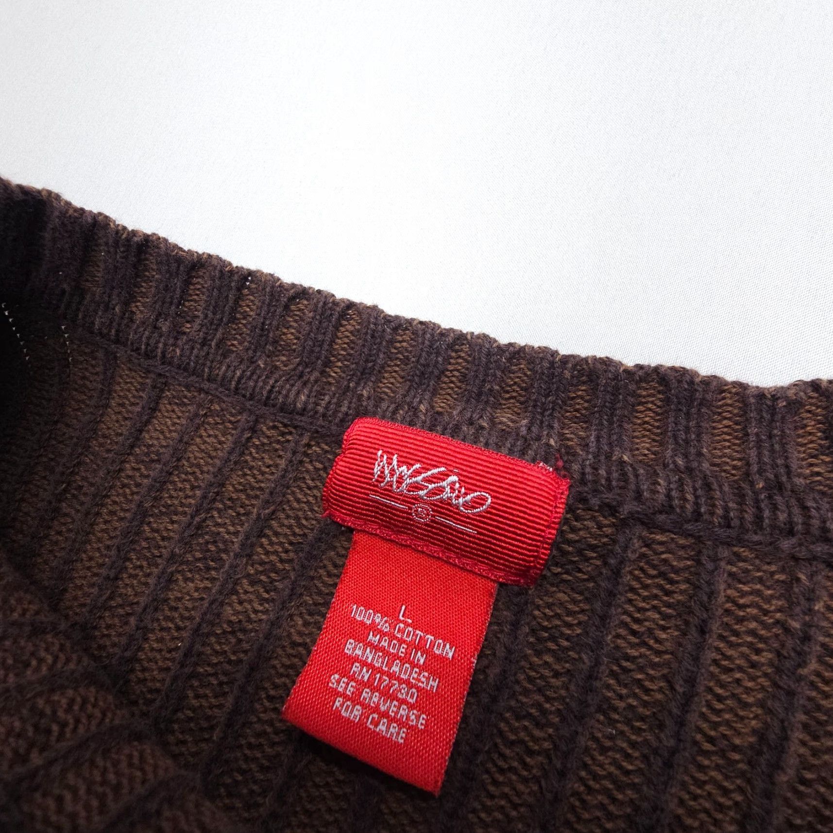 Mossimo VINTAGE Mossimo Pullover Sweatshirt Mens Large Brown 100% Cotton 90s Style Knit Crew Neck Slim Fit Hoodie? Size US L / EU 52-54 / 3 - 6 Thumbnail