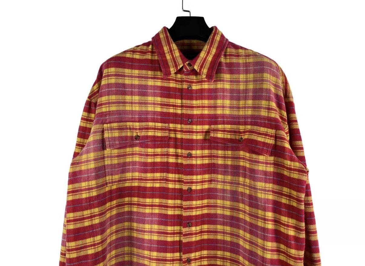 By Far Far Archive Orange-Red Vintage Faded Flannel Plaid Shirt J31 Size US S / EU 44-46 / 1 - 3 Thumbnail
