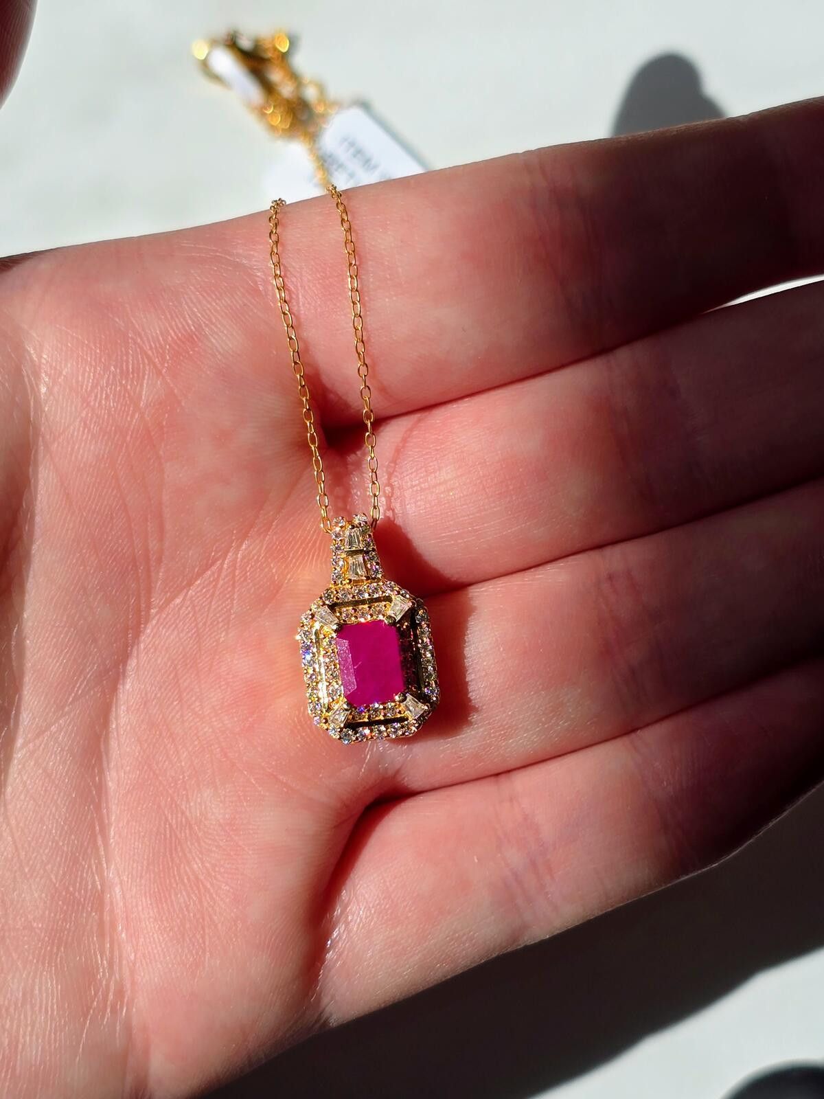 Other Taveta Ruby & Moissanite Pendant 18k Vermeil Yellow Gold Size ONE SIZE - 2 Thumbnail