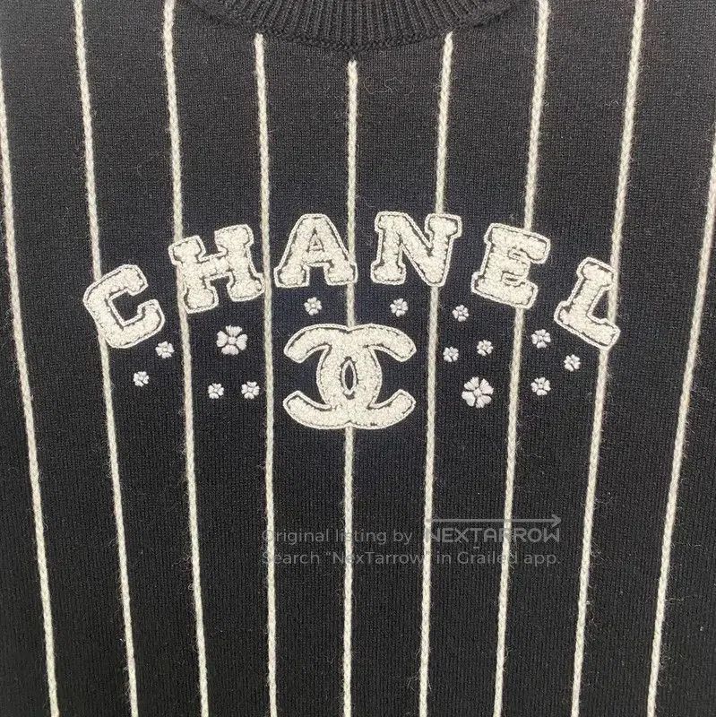 Chanel Chanel Logo Black Cashmere Sweater for Women . Size M / US 6-8 / IT 42-44 - 4 Thumbnail