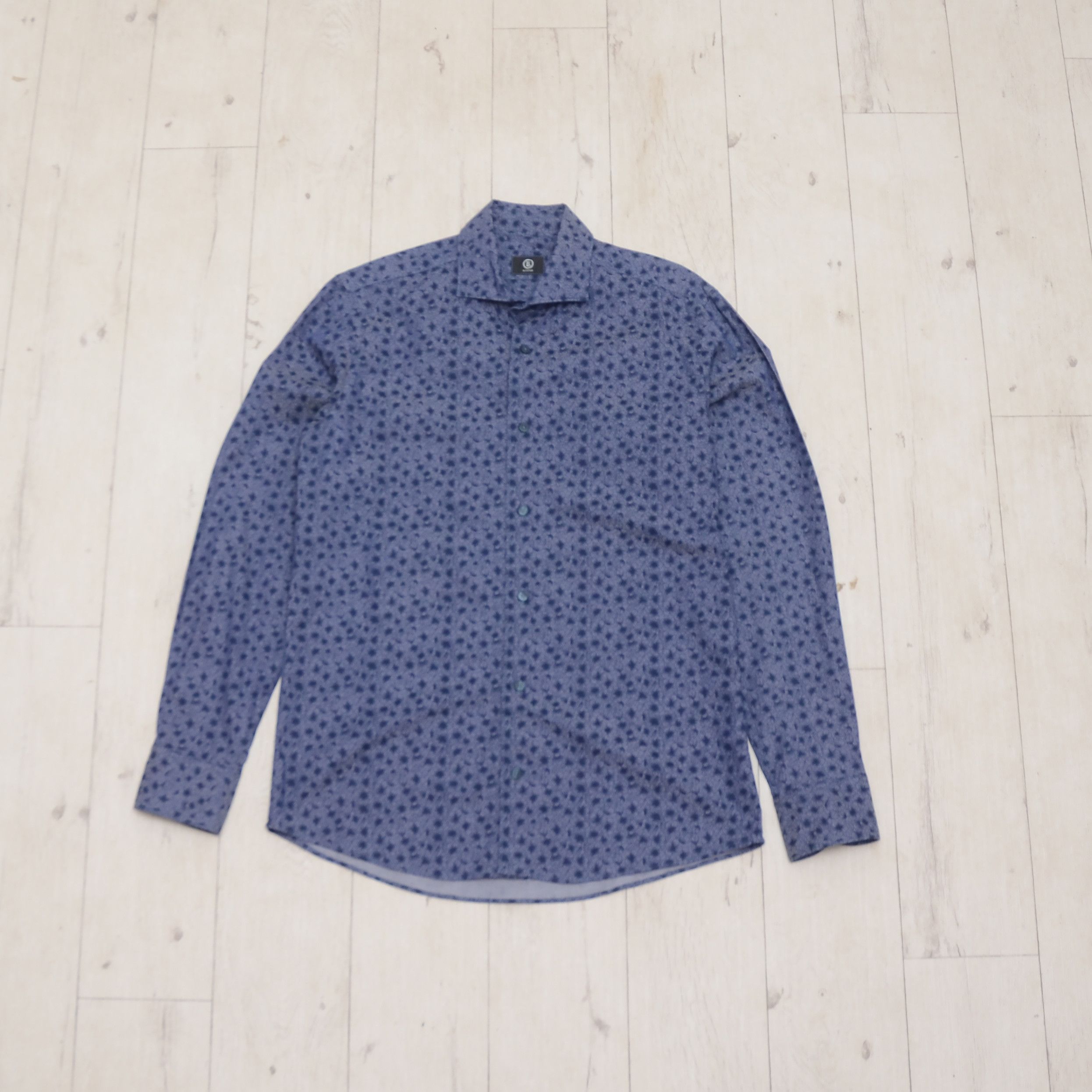 Bogner Bogner Men's Shirt M Long Sleeve Floral Print Blue Casual Size US M / EU 48-50 / 2 - 2 Thumbnail