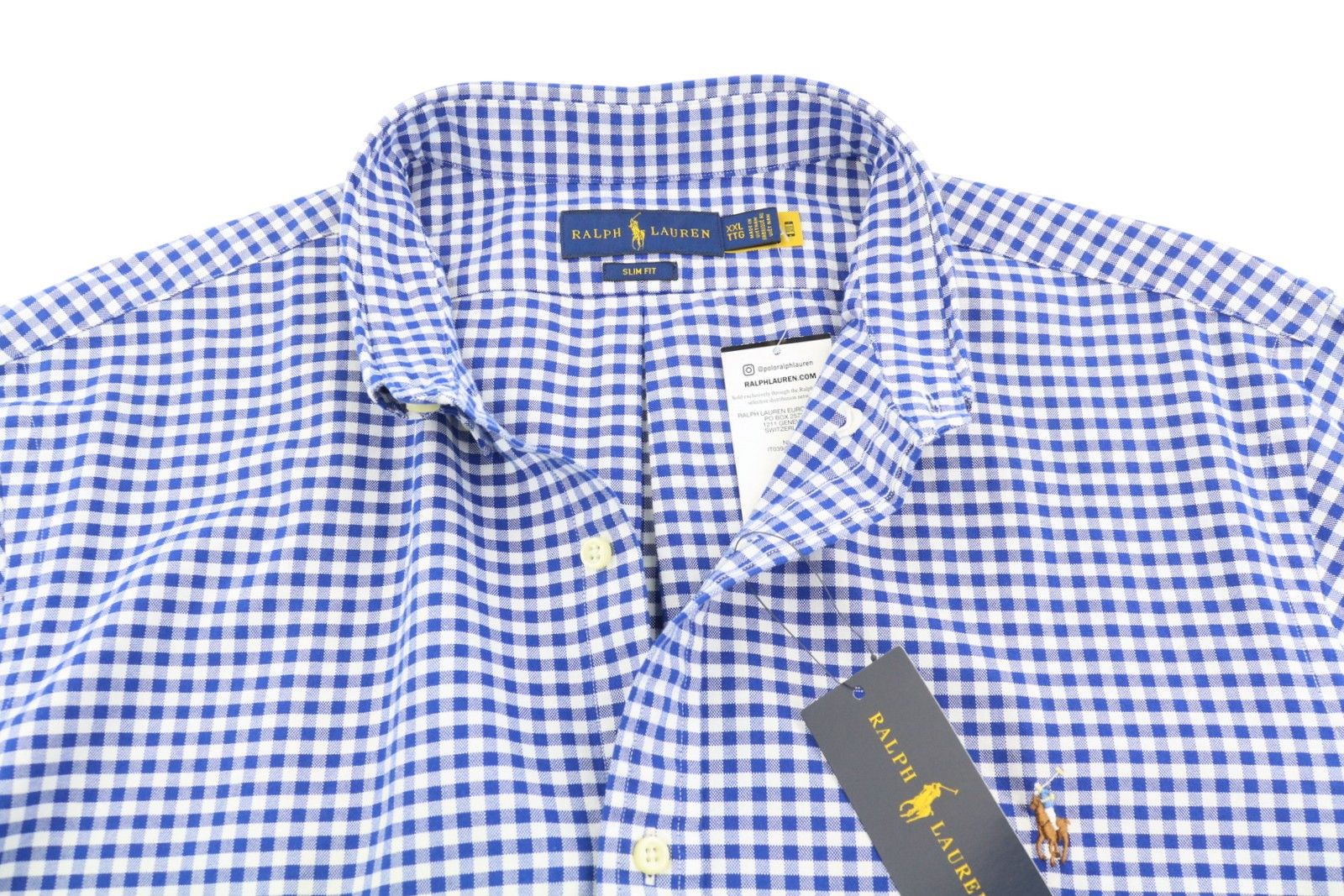 Ralph Lauren CORE REPLEN 2XL Blue Check Button-Down Neck Shirt 87008 Size US XXL / EU 58 / 5 - 4 Thumbnail
