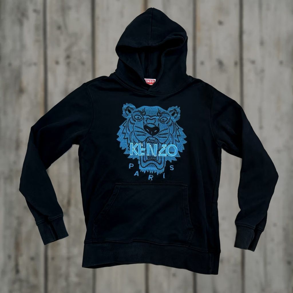 Kenzo KENZO Hoodie Men M Black Paris Embroidered Tiger Pullover Sweatshirt Size US M / EU 48-50 / 2 - 1 Thumbnail