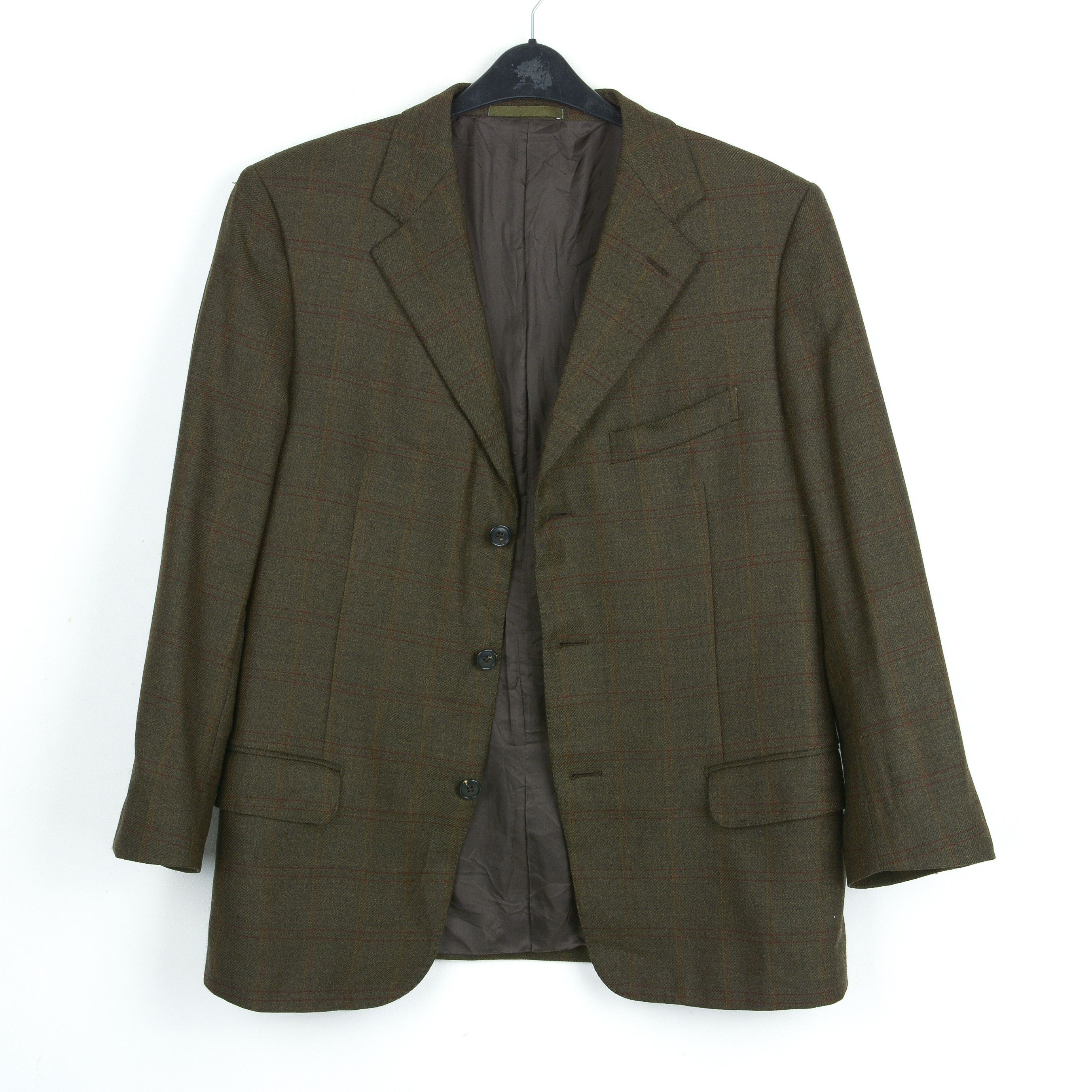Ermenegildo Zegna Men Wool Blazer Check UK 44 US Jacket Plaid Coat EU 54 Size 44R - 2 Thumbnail