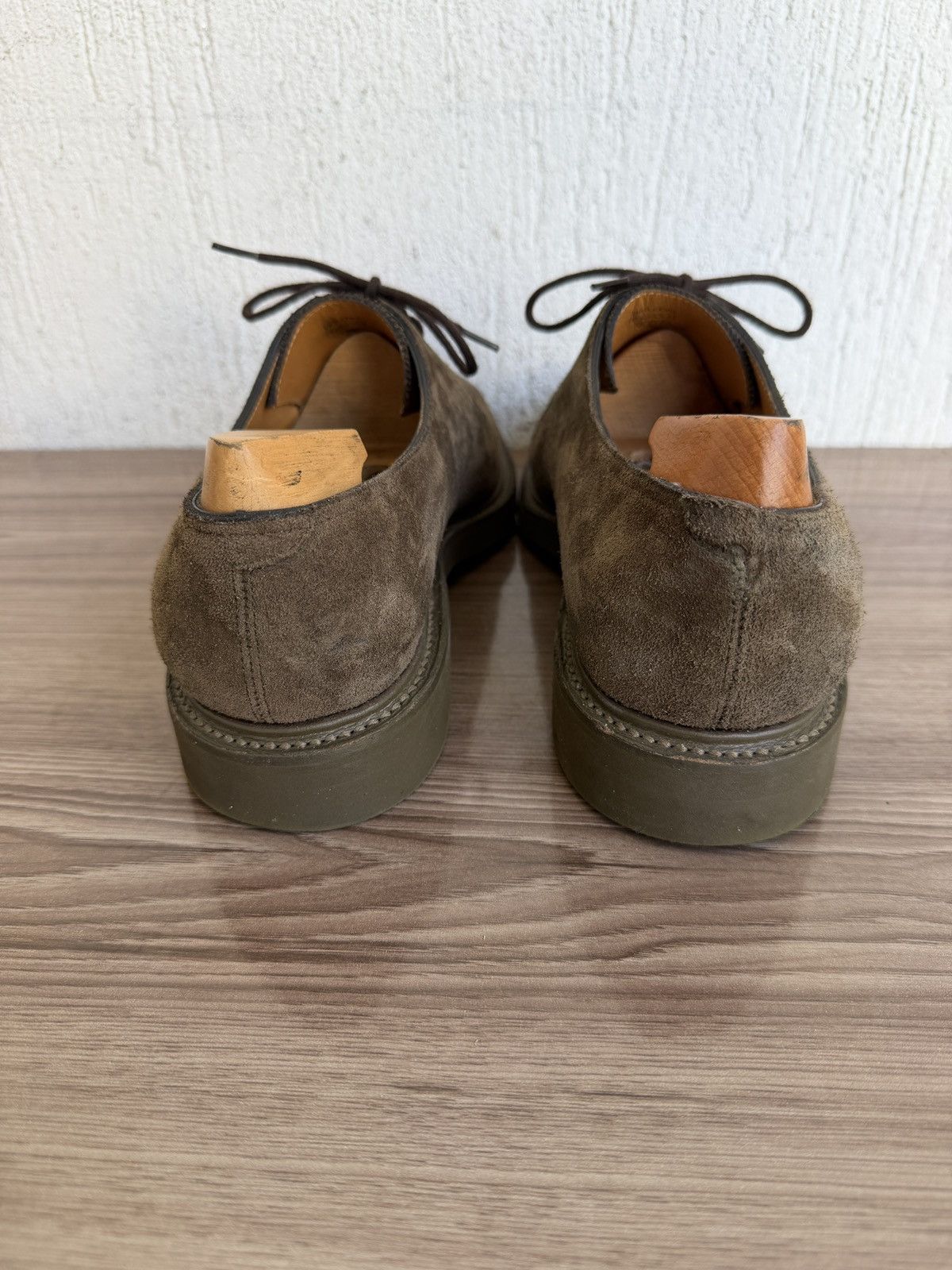 John Lobb 7.5EE Olive suede haloon derby Size US 8.5 / EU 41-42 - 15 Thumbnail