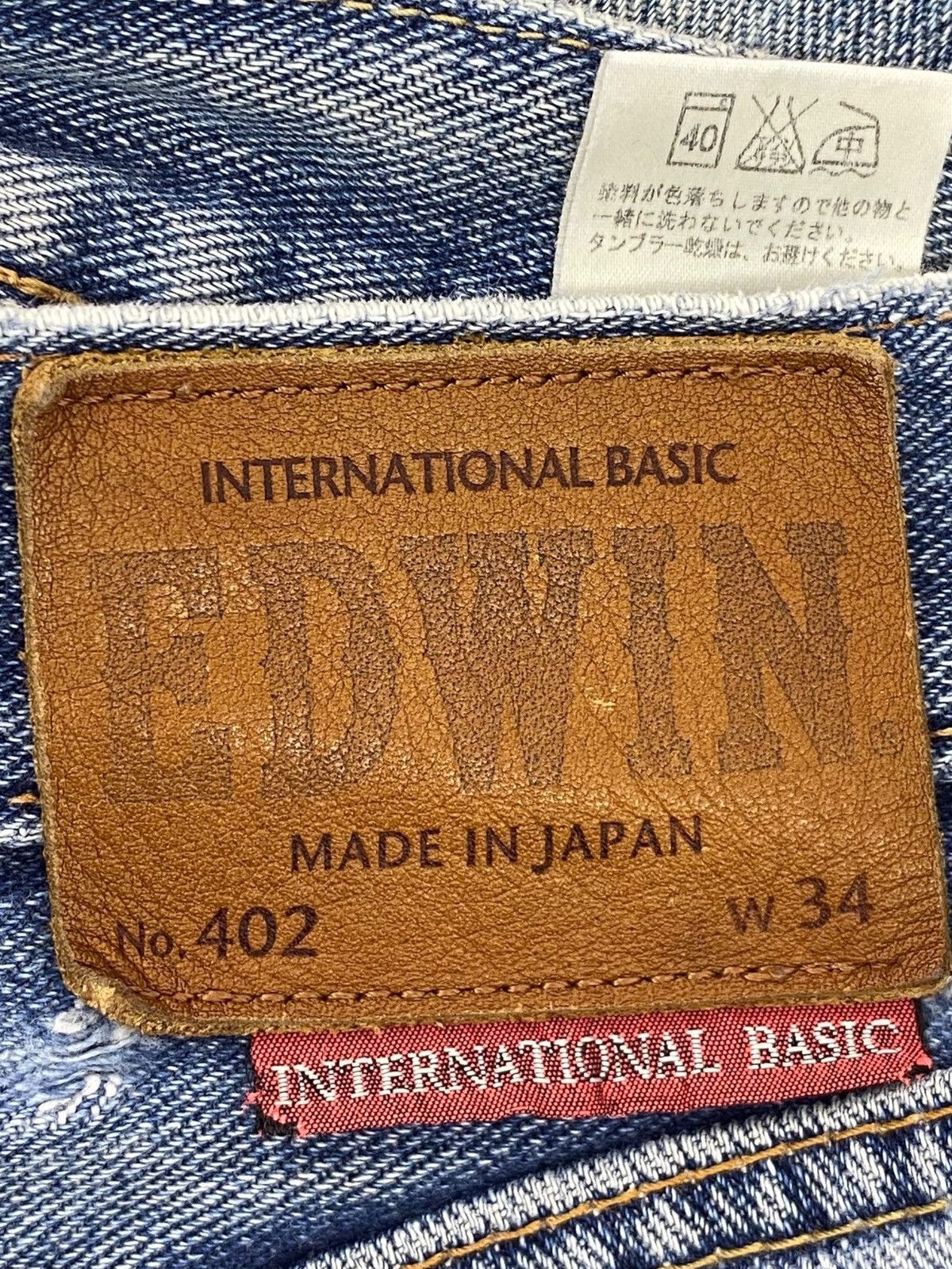 Edwin Edwin Light Wash Whiskered Style Straight Leg Jeans Size US 34 / EU 50 - 11 Thumbnail