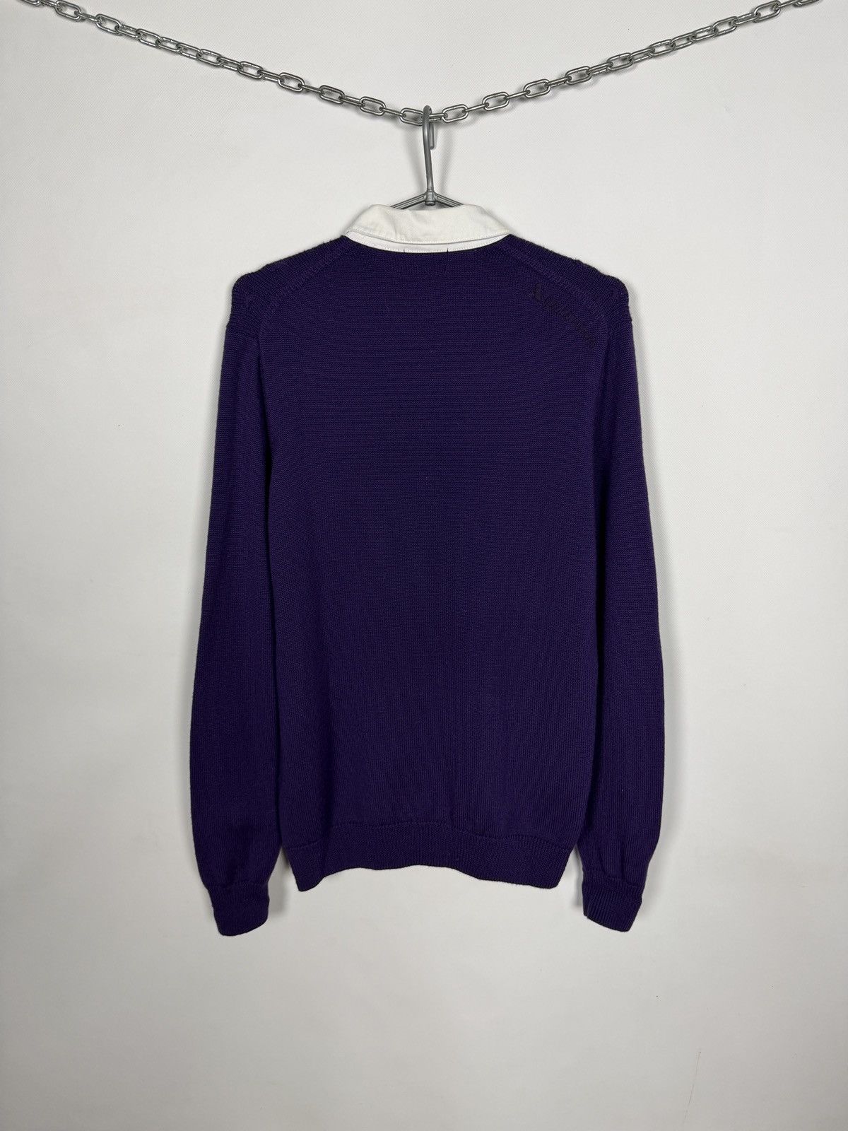 Aquascutum Aquascutum Golf Wool Sweater Cable Knit Pullover Purple Sz M Size US M / EU 48-50 / 2 - 10 Thumbnail