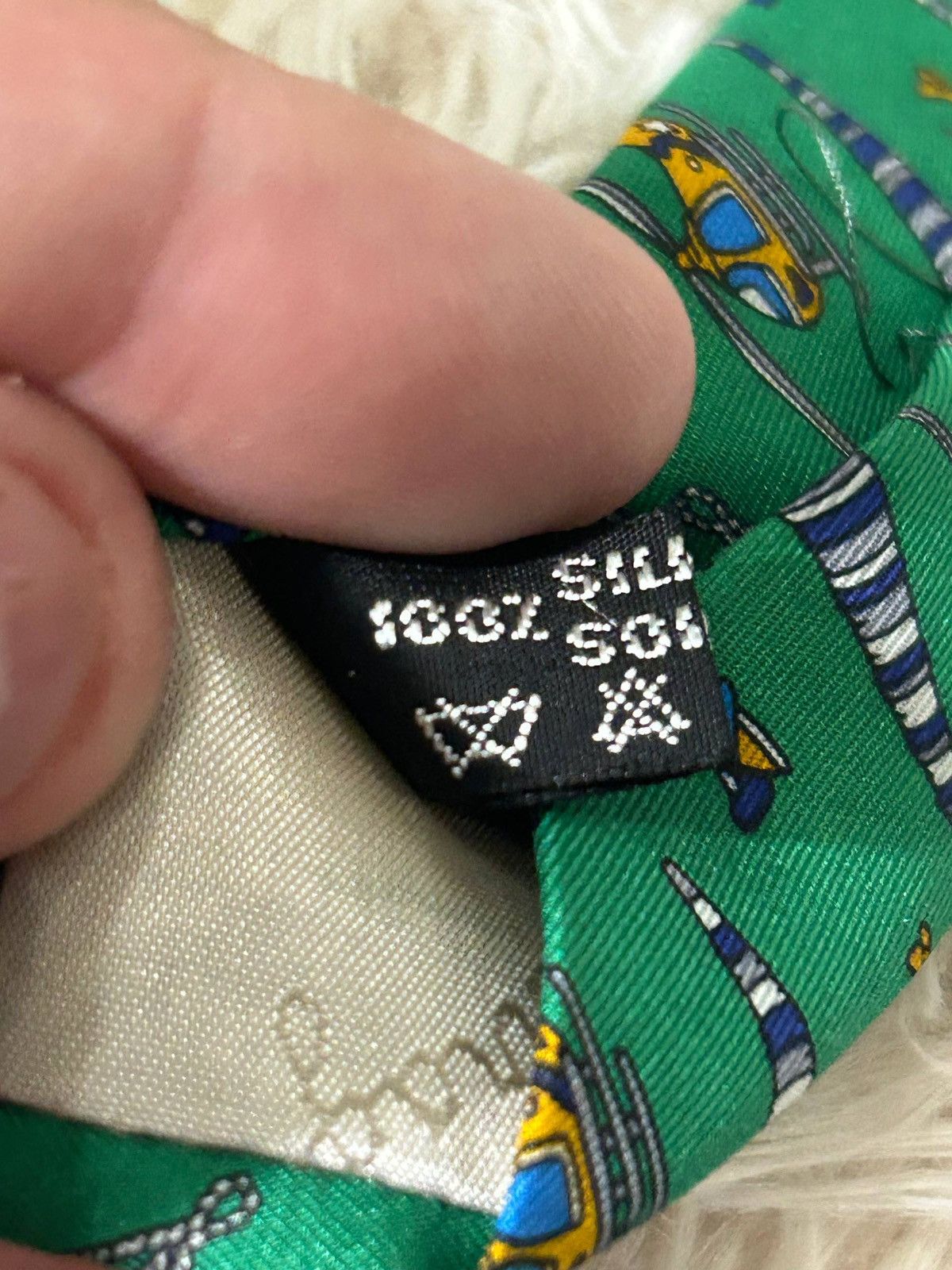 Salvatore Ferragamo SALVATORE FERRAGAMO Helicopter Green Silk Tie VINTAGE Size ONE SIZE - 6 Thumbnail