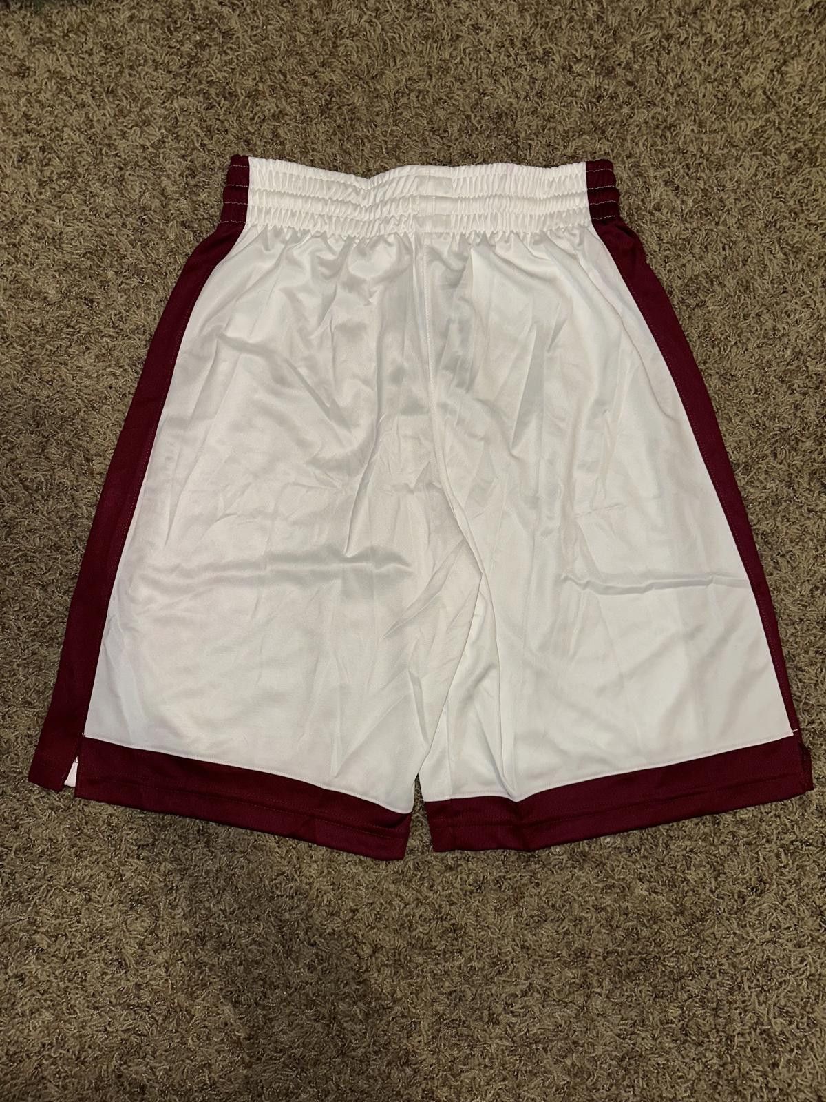 Nike Nike Men's 11” Varsity Basketball White Maroon Shorts Size US 32 / EU 48 - 9 Thumbnail