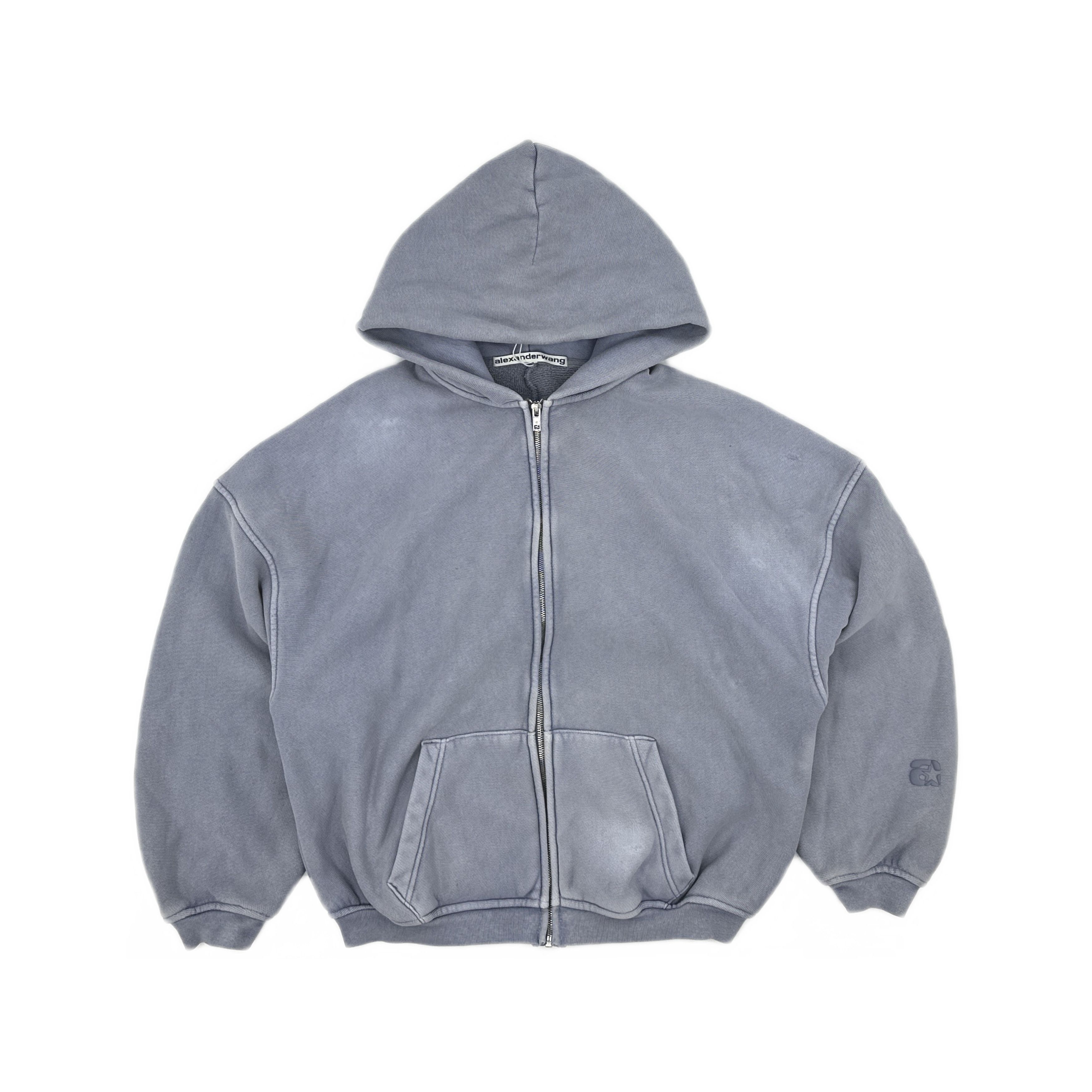 Alexander Wang Alexander Wang Washed Blue Zip Up Hoodie Size XS Size US XS / EU 42 / 0 - 1 Thumbnail