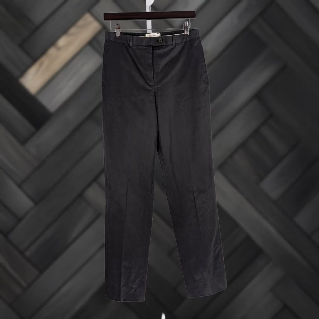 Calvin Klein VINTAGE Calvin Klein Collection Black Trousers Italy Silk Lined 100% Cotton 28x30 Y2K CK Collection Dress Pants Women Size 4 Black Size 27" / US 4 / IT 40 - 1 Thumbnail