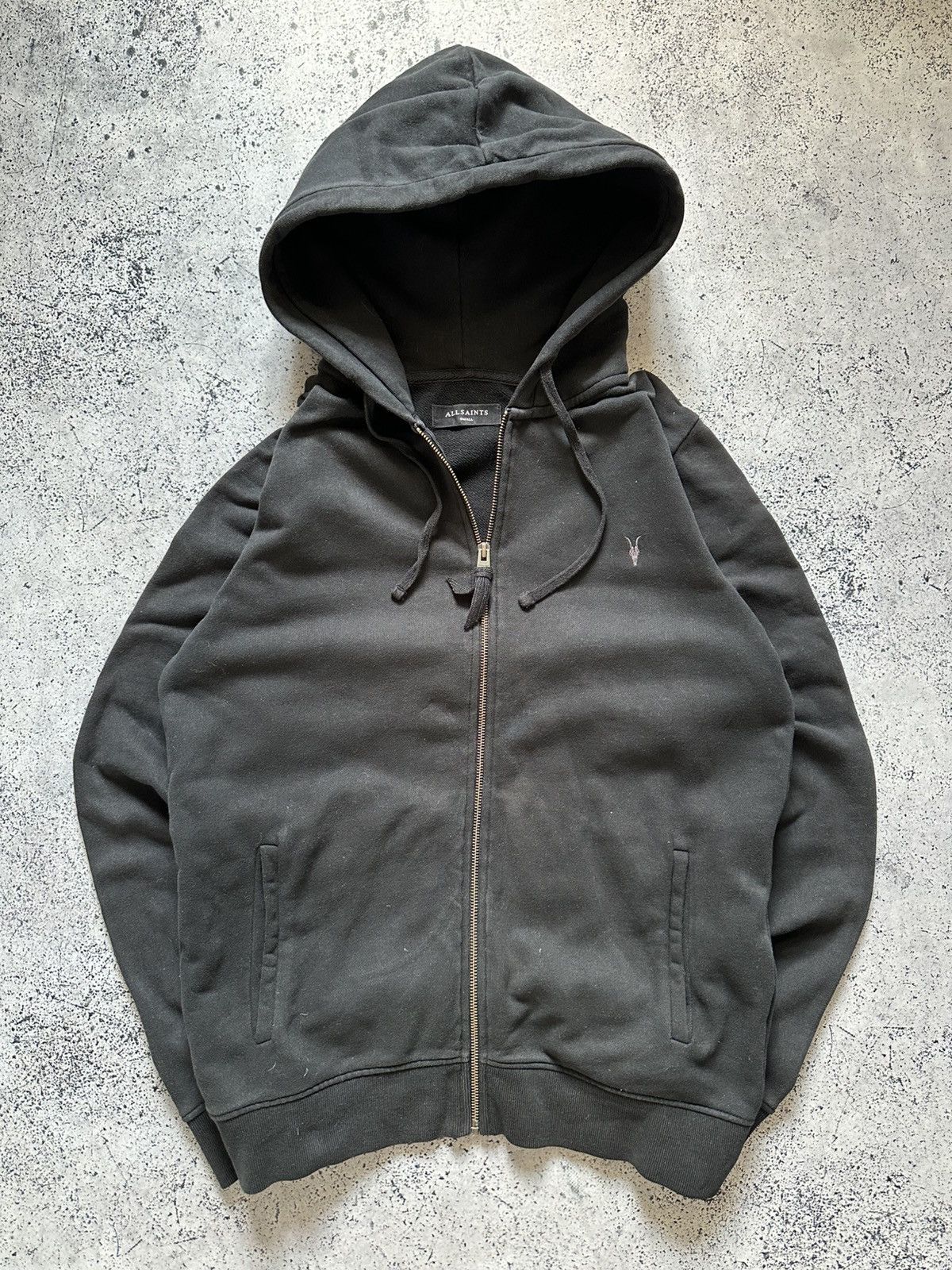 Allsaints Vintage Allsaints Zip Hoodie Black Mini Logo Y2K USA Size US S / EU 44-46 / 1 - 1 Thumbnail