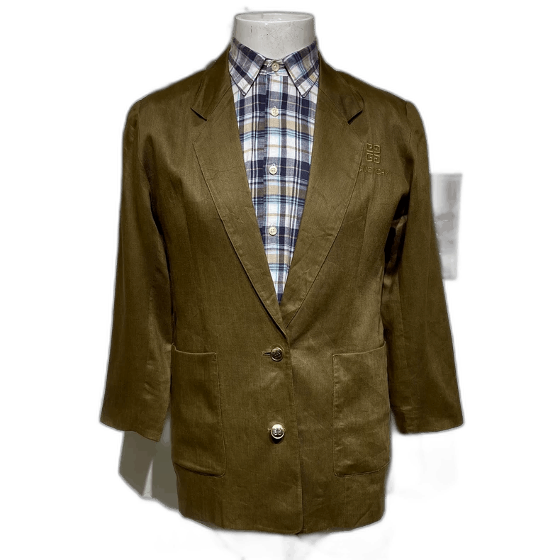 Givenchy Givenchy Vintage Givenchy Brown Blazer with Logo Buttons - Size US M / EU 48-50 / 2 - 1 Thumbnail