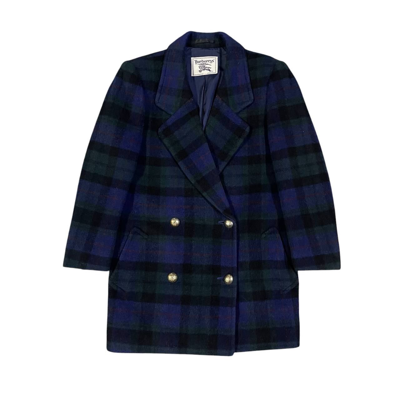 Burberry Vintage Burberry Checkered Wool Coat Double Breasted Size S / US 4 / IT 40 - 1 Thumbnail
