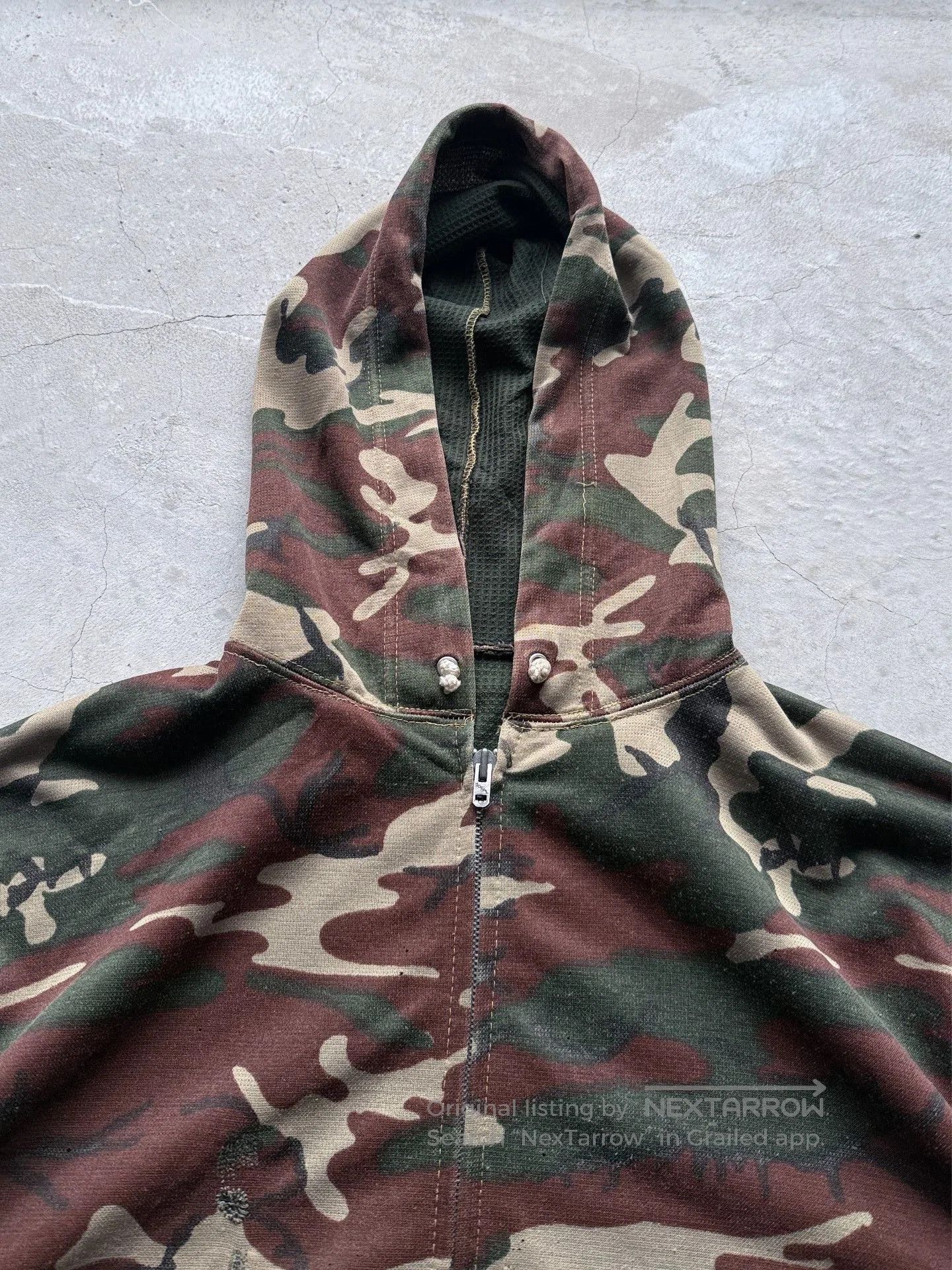 Vintage Vintage 70s Camouflage Zip Hoodie. Size US L / EU 52-54 / 3 - 3 Thumbnail