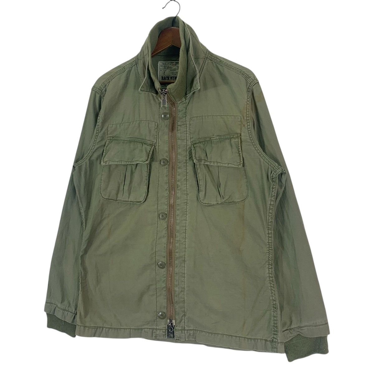 Japanese Brand Vintage Back Number Military Button Zipper Jacket Size US L / EU 52-54 / 3 - 3 Thumbnail