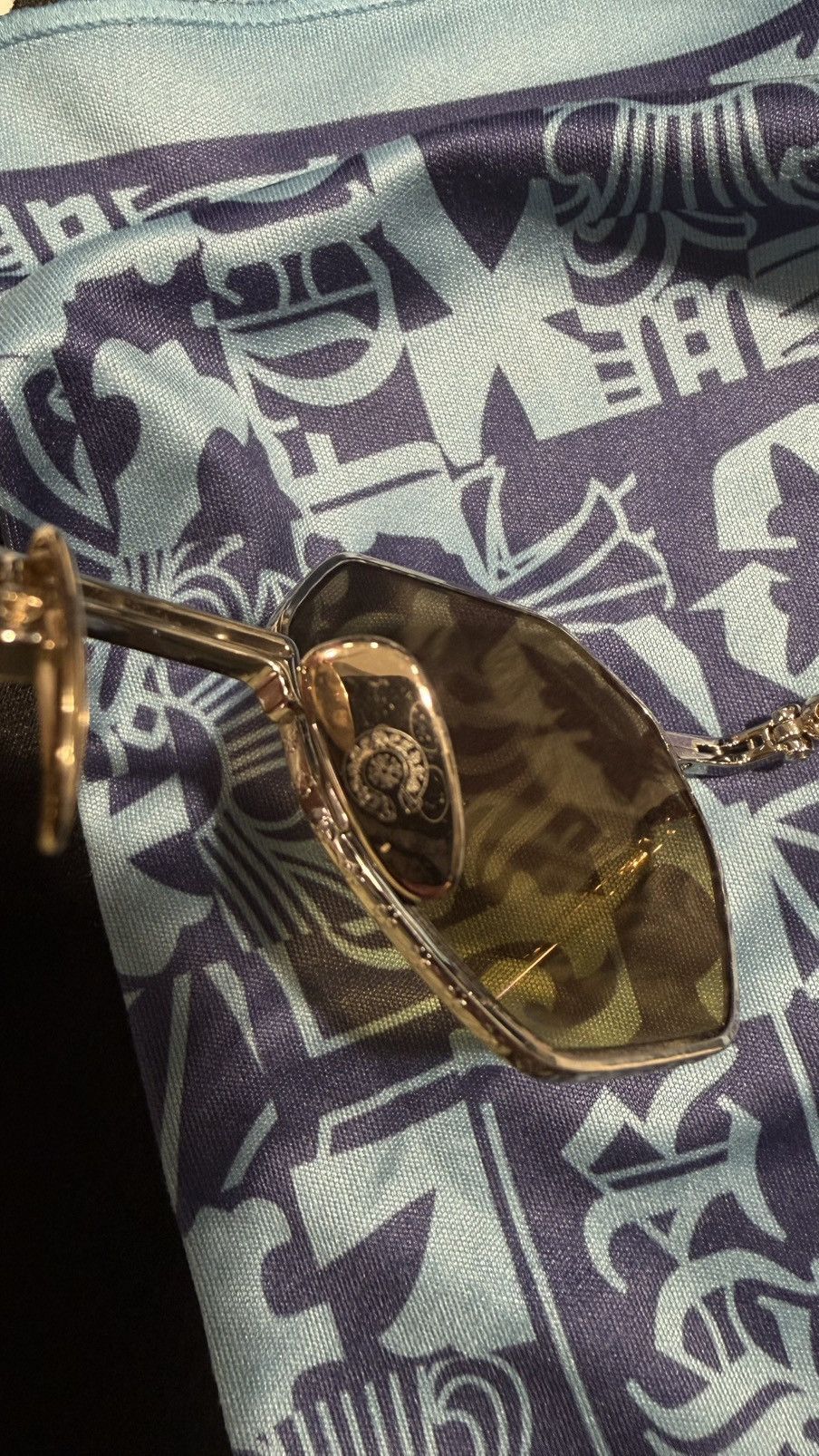 Chrome Hearts Chrome Hearts Evaculation Gold Sunglasses Size ONE SIZE - 8 Thumbnail