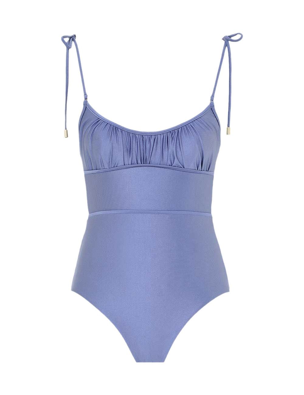Zimmermann oc11z0525 Gathered Scoop Bodysuit in Dusty Blue Size S / US 4 / IT 40 - 1 Thumbnail