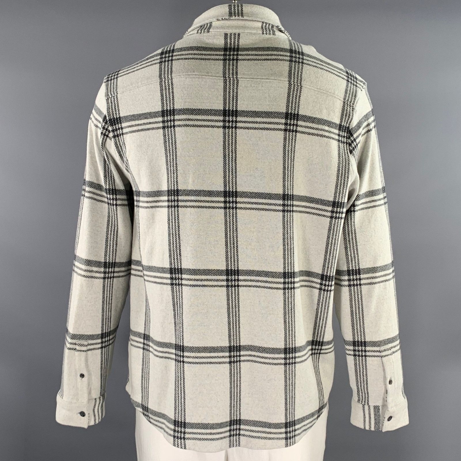 Vince VINCE XL Grey Black Plaid Polyester Blend Button Up Shirt Size US XL / EU 56 / 4 - 3 Thumbnail