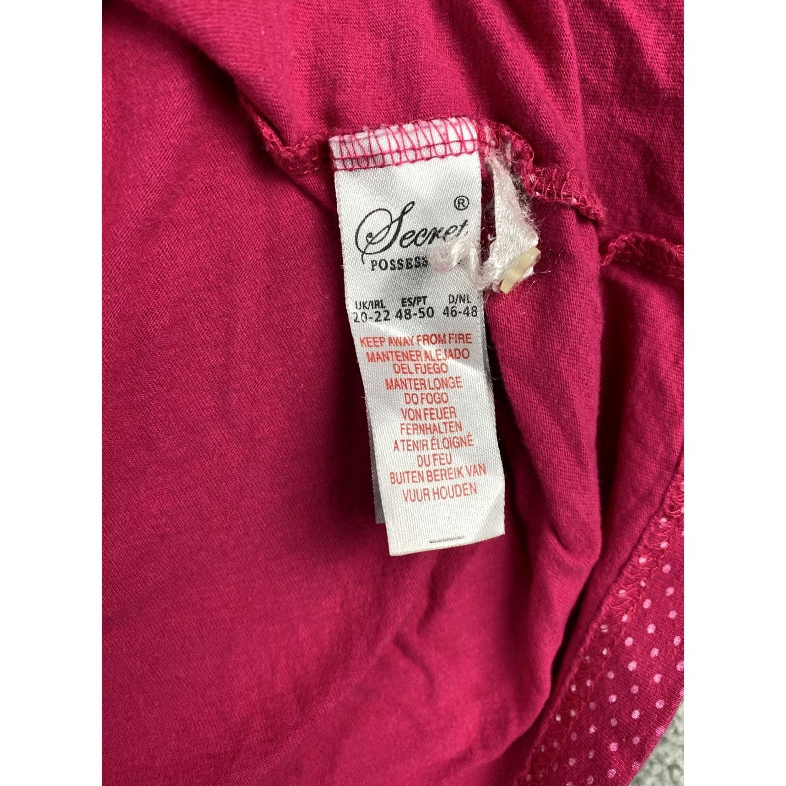 Vintage Secrets Lady Sleepwear Gown Womens XL Pink Butterfly Pattern Cotton Blend Nightwear Size ONE SIZE - 6 Thumbnail