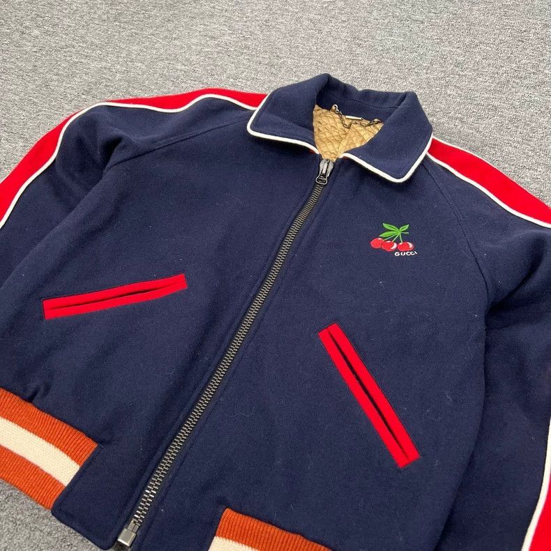 Gucci Gucci Cherry Logo Wool Baseball Jacket-2506 Size M / US 6-8 / IT 42-44 - 4 Thumbnail