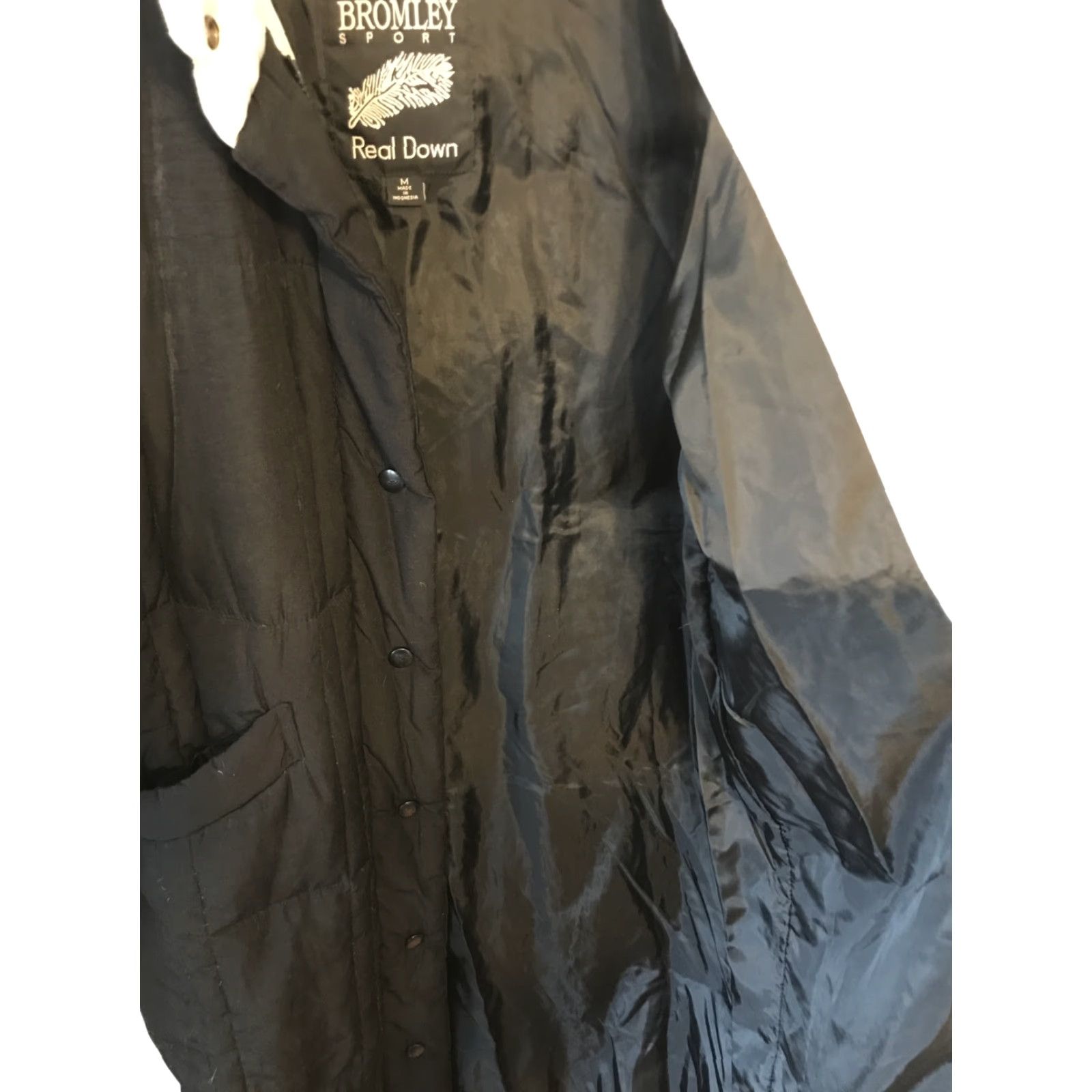 Vintage VINTAGE Bromley Sport Womens Down Full Zip Jacket Puffer Trench Parka Winter Black Sz M Size M / US 6-8 / IT 42-44 - 5 Thumbnail
