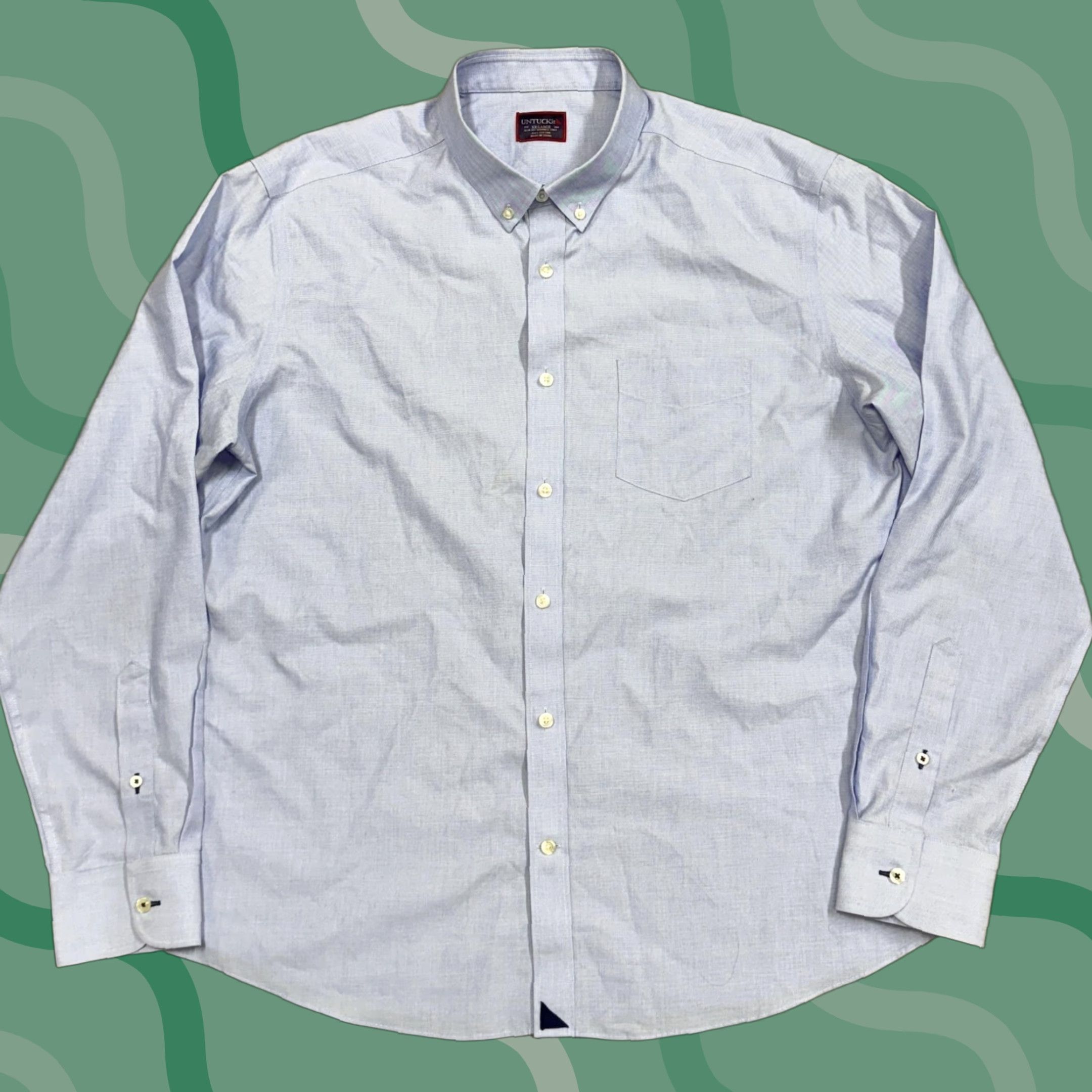 UNTUCKit UNTUCKit Men 2XL Blue Solid Long Sleeve Button-Down Wrinkle Free Slim Shirt Size US XXL / EU 58 / 5 - 1 Thumbnail