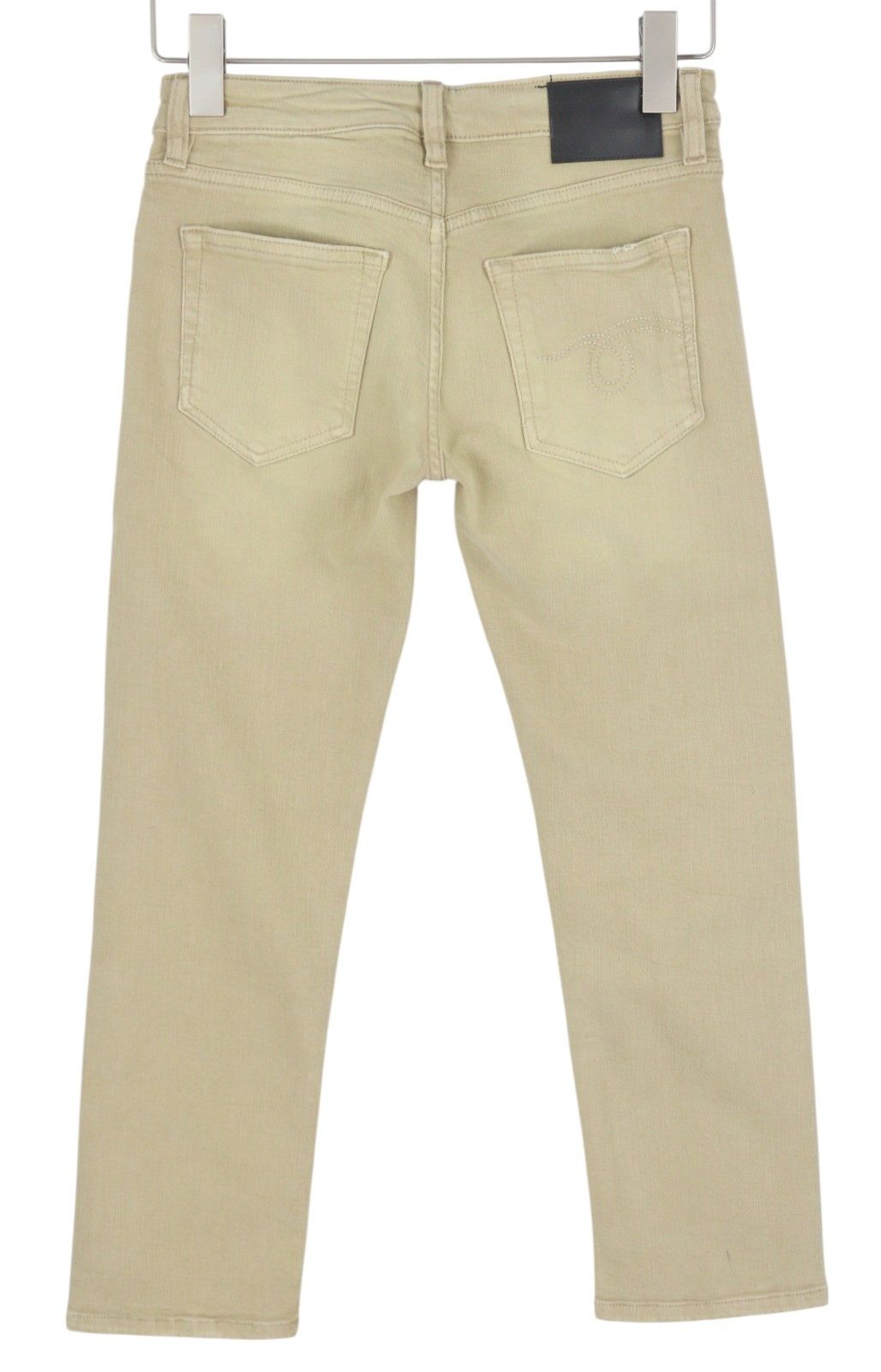 R13 BOY STRAIGHT 24 Khaki Stretch Washed Cropped Zip 86267 Size 24" / US 00 / IT 34 - 4 Thumbnail