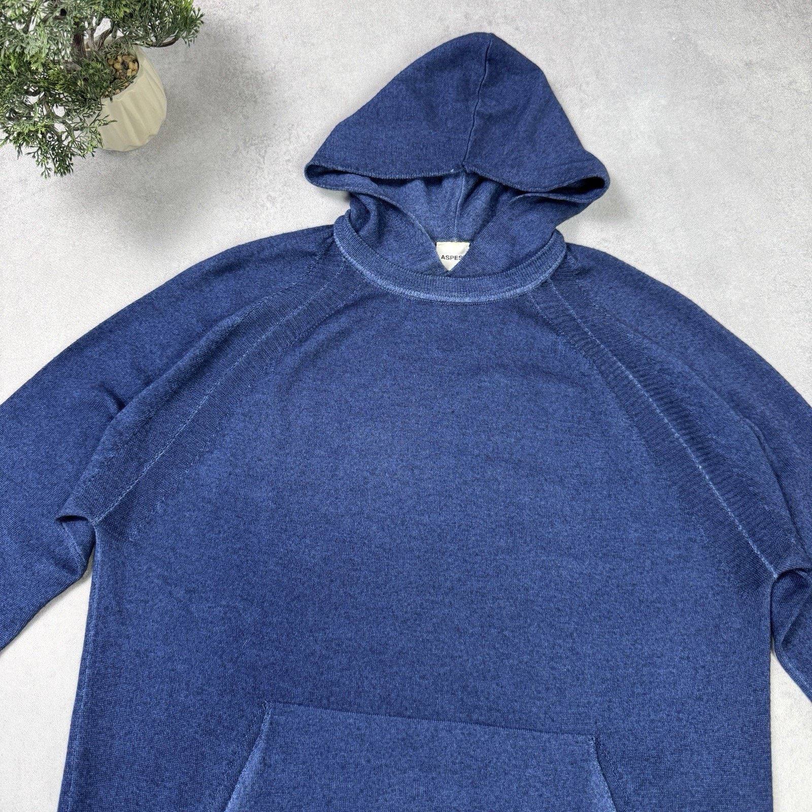 Aspesi Aspesi Men Wool Merino Sweater Hooded Blue Size 48 Size US M / EU 48-50 / 2 - 6 Thumbnail