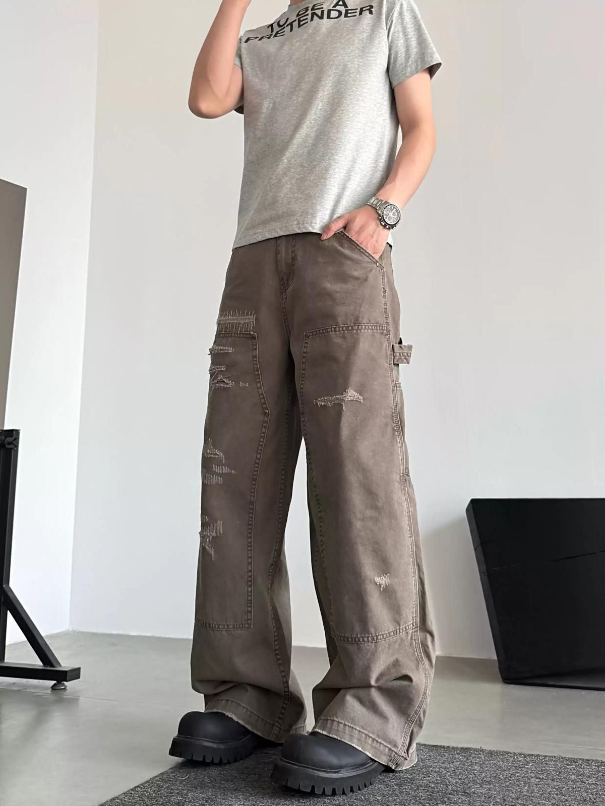 Other Oversized Distressed Wide Leg Jeans Size US 28 / EU 44 - 4 Thumbnail