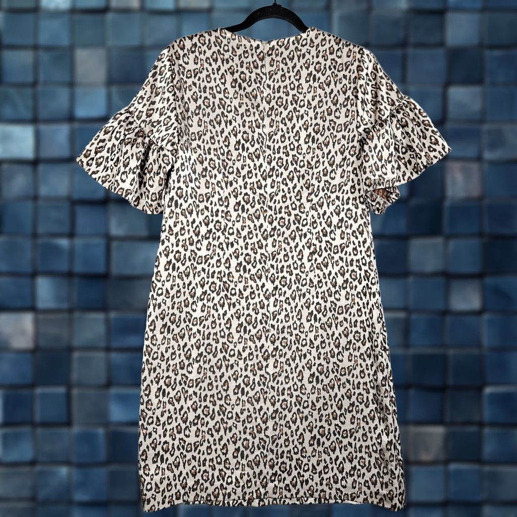 Banana Republic Banana Republic Leopard Printed Ruffle Bell Sleeve Dress Size 6 Casual Party/Cocktail A-Line Womens Multicolor Sleeveless Kn kih Size M / US 6-8 / IT 42-44 - 1 Thumbnail