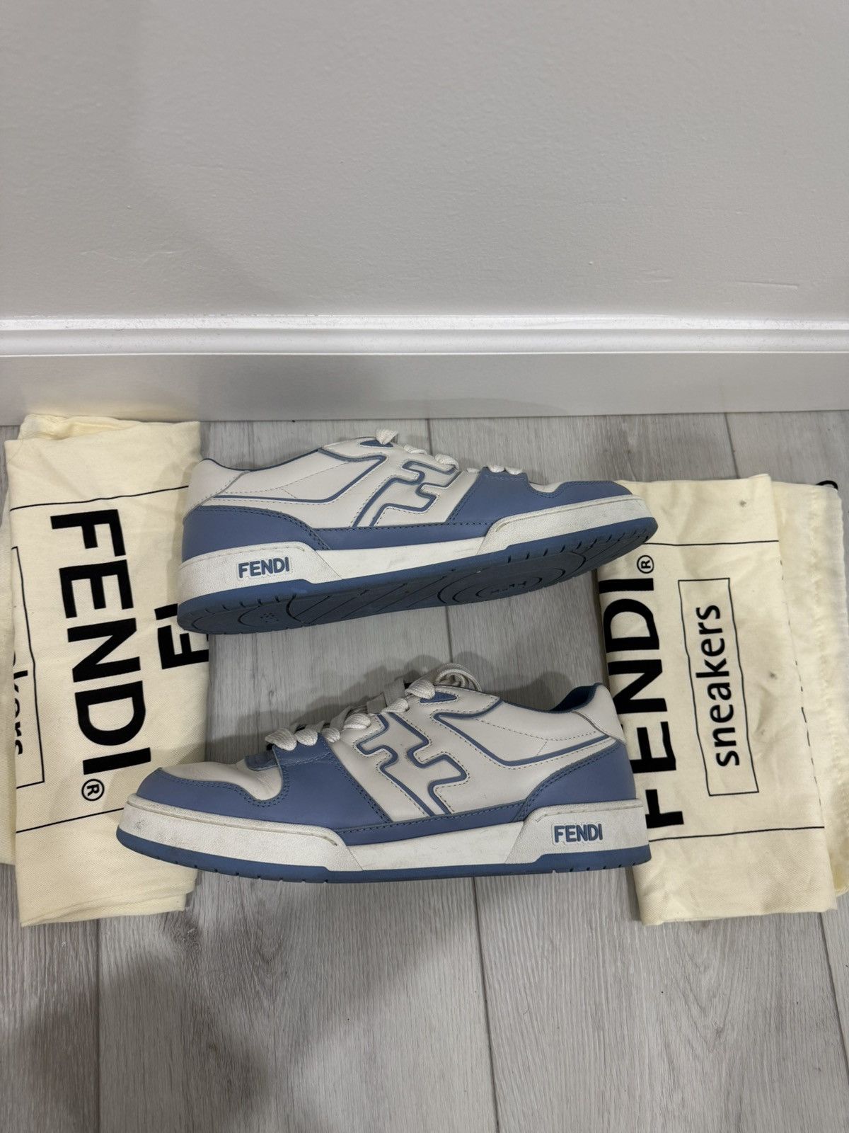 Fendi Fendi “Force” Low-Top Sneakers - White/Blue- EU43 US10.5 Size US 10.5 / EU 43-44 - 2 Thumbnail