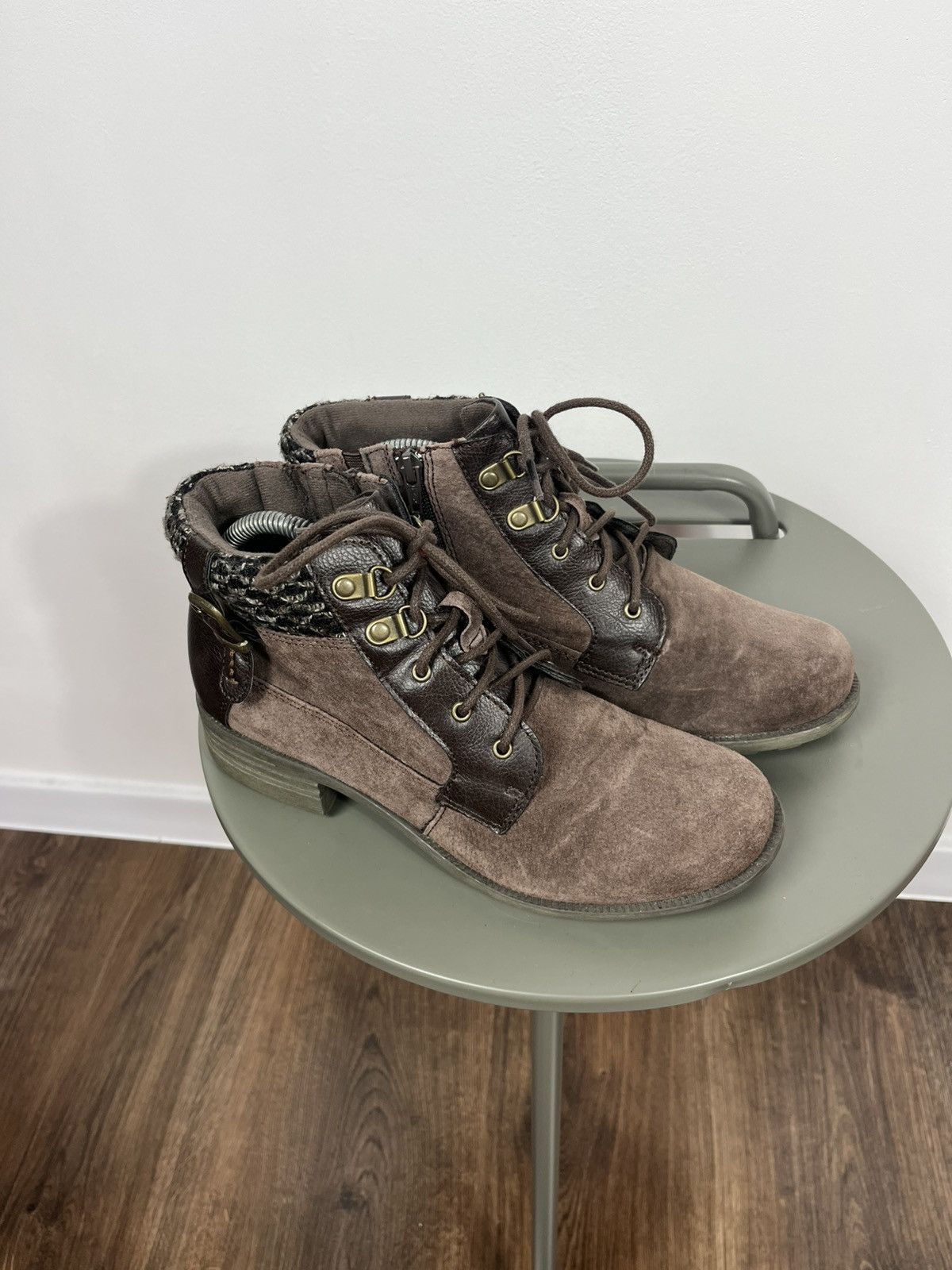 Other Earth Spirit Brown Suede Boots Knit Cuff Lace Up Size EU 41 Size US 10 / IT 40 - 5 Thumbnail