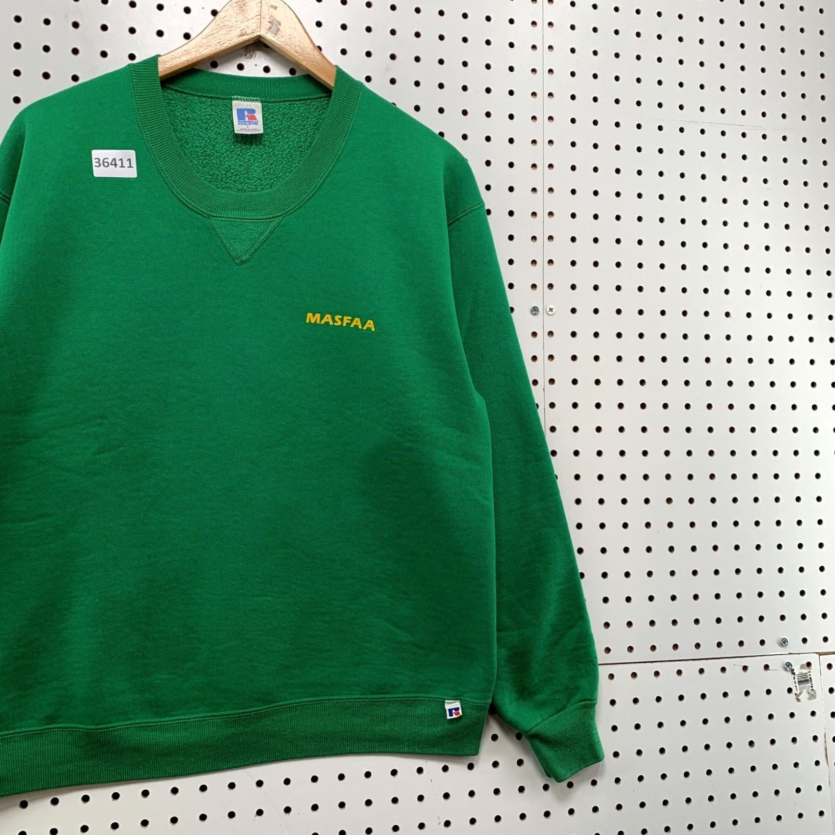 Russell Athletic VINTAGE Russell Athletic Sweatshirt Mens Large Green Crewneck 80s MASFAA USA Size US L / EU 52-54 / 3 - 4 Thumbnail