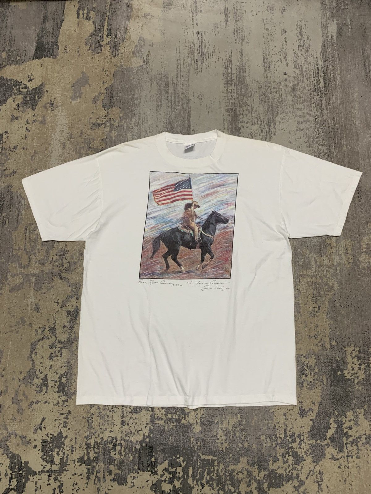 Vtg Cowgirl Western Graphic Tee Americana Rodeo Cheryl Long