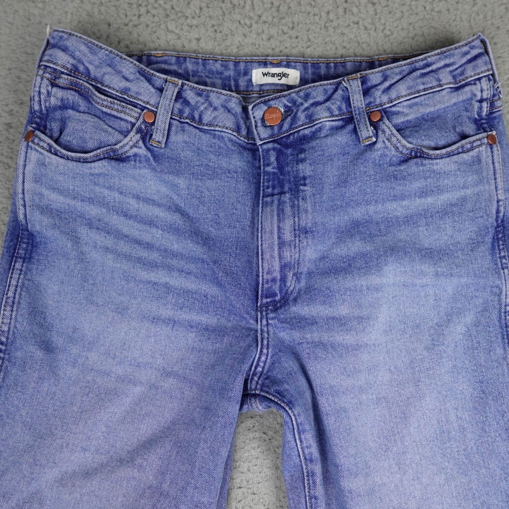 Wrangler Wrangler Wanderer Jeans Womens 31x32 Light Wash Flare Stretch Denim High Rise Size 24" / US 00 / IT 34 - 7 Thumbnail