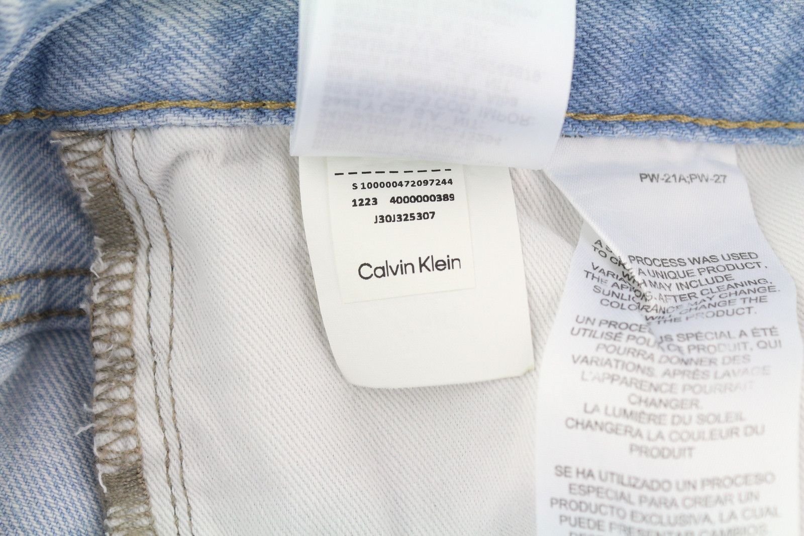 Calvin Klein 90S STRAIGHT W29 Light Blue Washed Zip Fly Denim 85297 Size US 29 - 11 Thumbnail