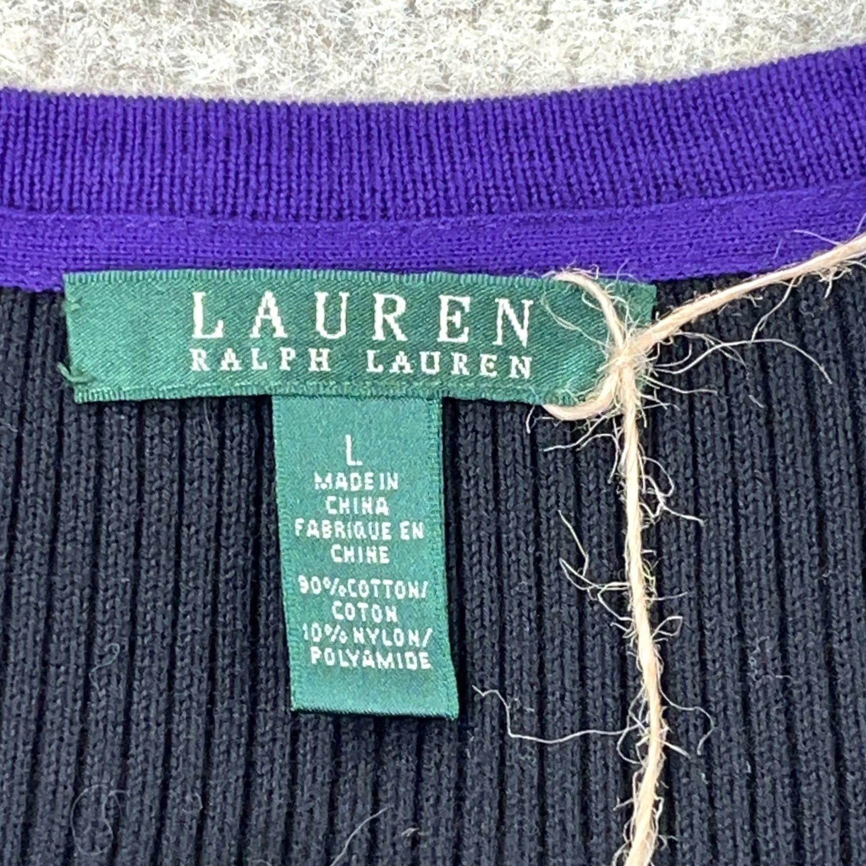 Ralph Lauren VINTAGE Lauren Ralph Lauren Cardigan Shirt Women L Purple Pockets All Seasons Lightweight 90s/Classic Mens Womens Size L / US 10 / IT 46 - 3 Thumbnail