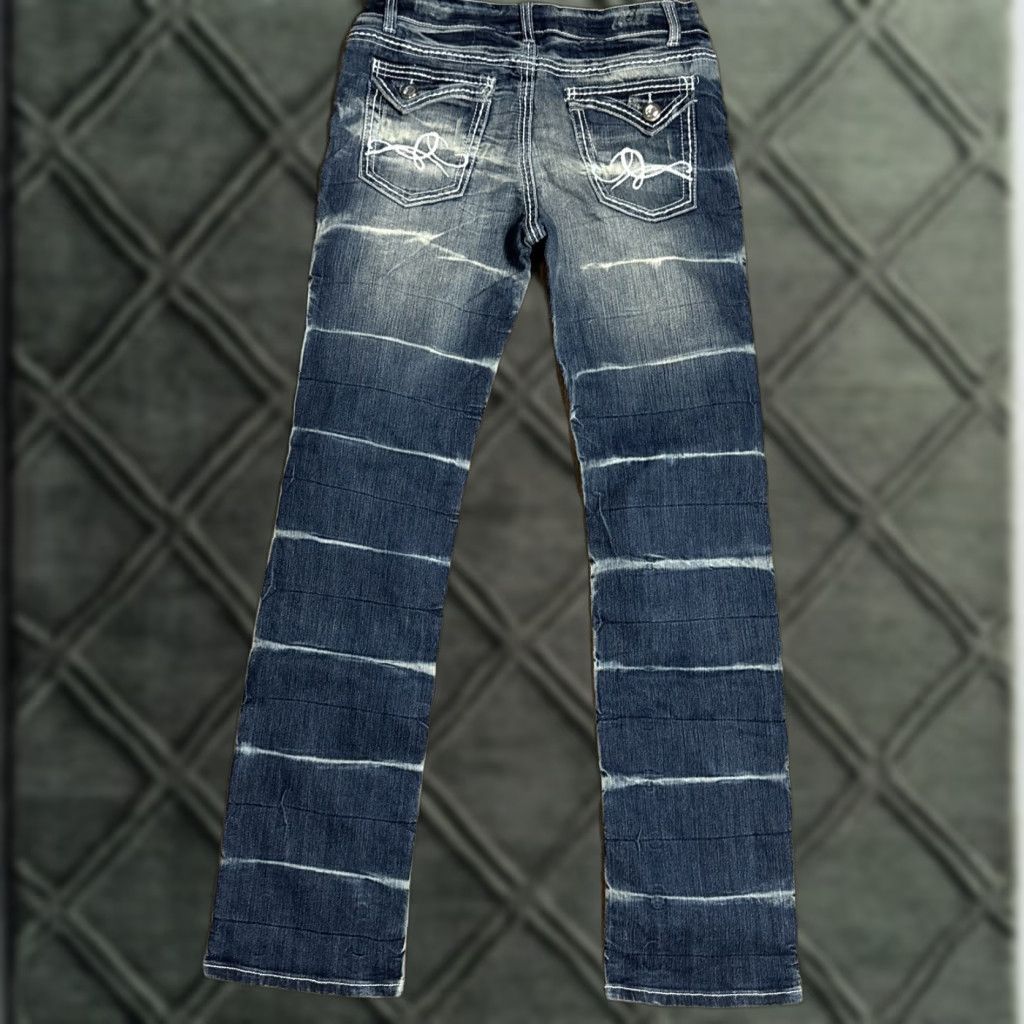Denime VINTAGE Y2K Jeans Flared Hip Hop Denim Striped 7 30x32 Women Size 28" / US 6 / IT 42 - 1 Thumbnail
