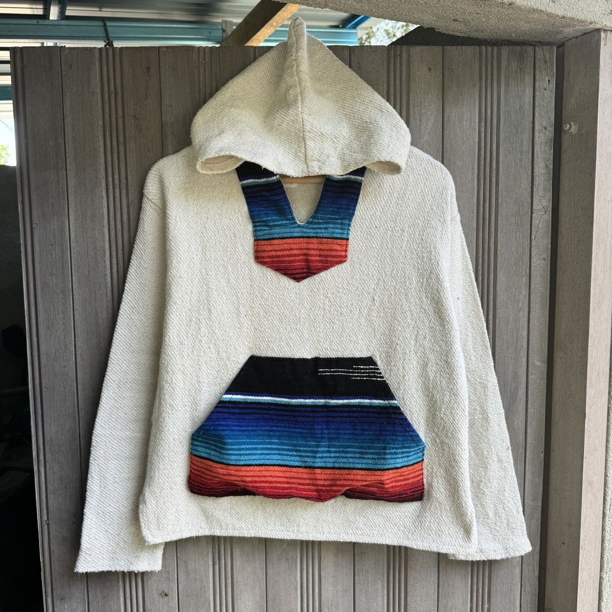 Native Vintage Molina Mexican Baja Rug Hooded Pullover Size US S / EU 44-46 / 1 - 1 Thumbnail