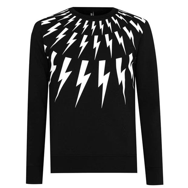 image of Neil Barrett O1G2R1Mq0424 Sweatshirts In Black & White in Black/White, Men's (Size Medium)