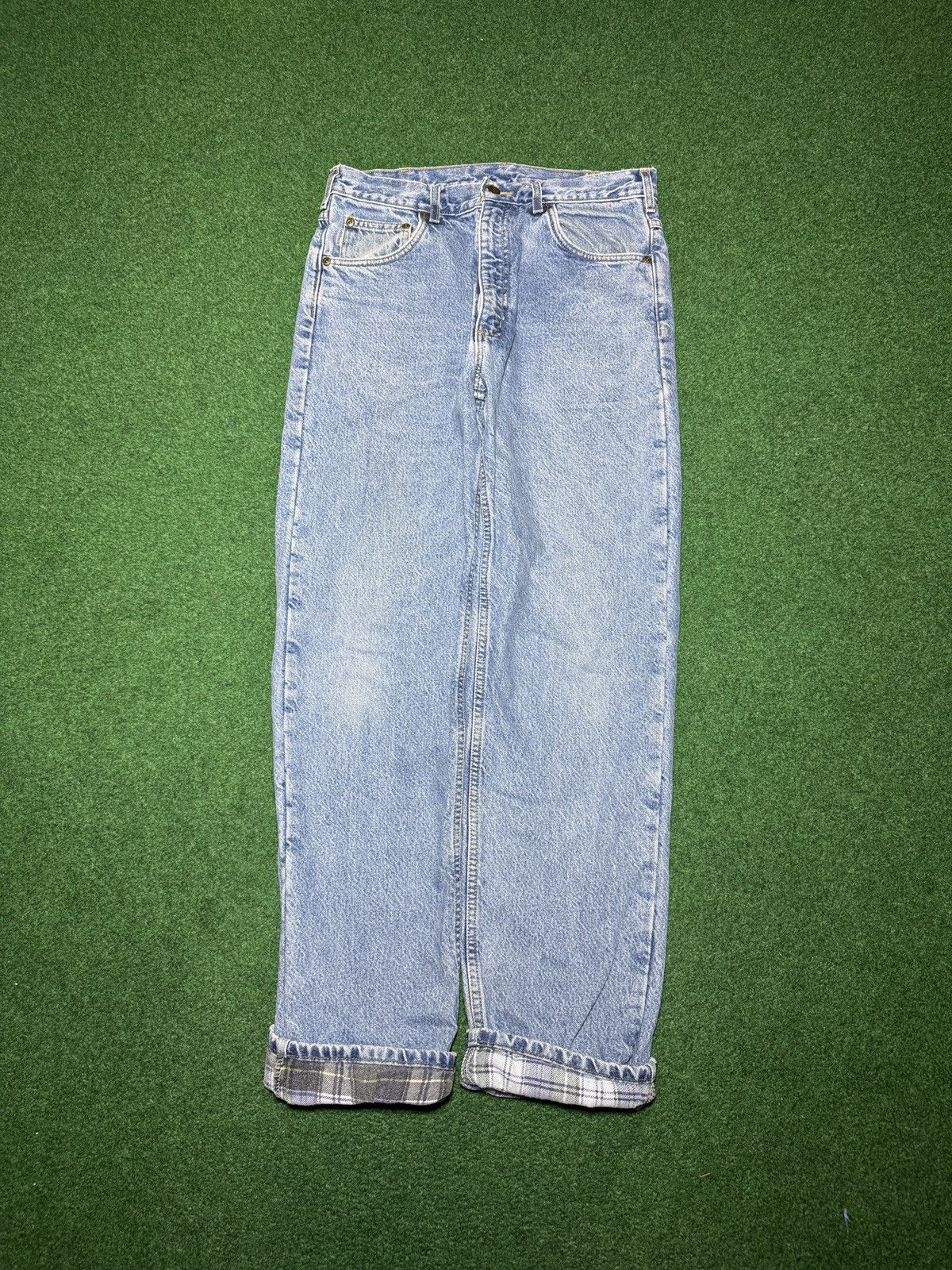 Carhartt Vintage 90s Carhartt Flannel Lined 34x33 Outdoor Work Jeans Size 34" / US 12 / IT 48 - 4 Thumbnail
