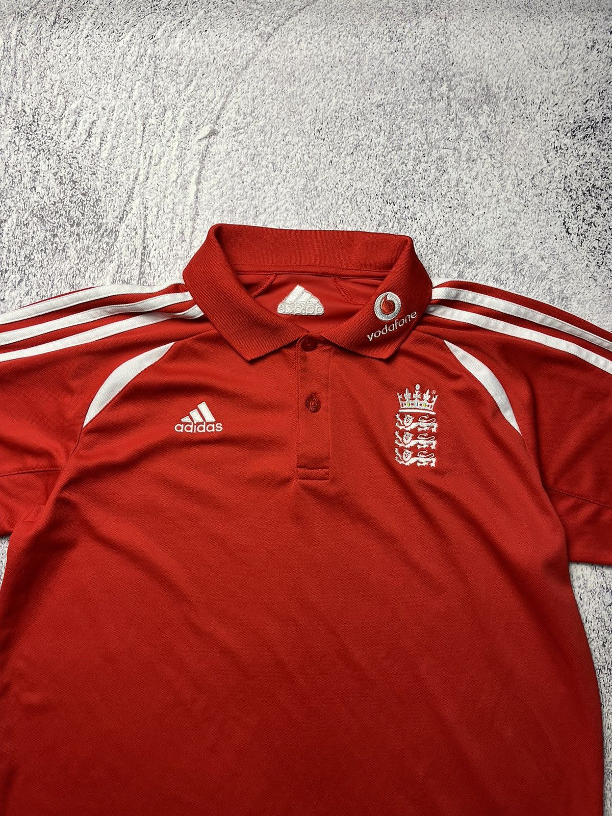 Adidas Men’s Vintage Adidas England Cricket Polo T-shirt Red Size US M / EU 48-50 / 2 - 5 Thumbnail