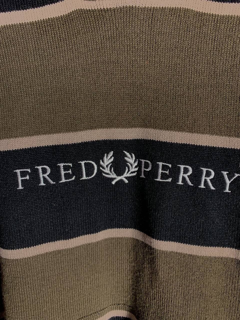 Fred Perry × Vintage VERY RARE FRED PERRY KNIT HOODIE BIG LOGO JAPAN STYLE Y2K Size US L / EU 52-54 / 3 - 4 Thumbnail